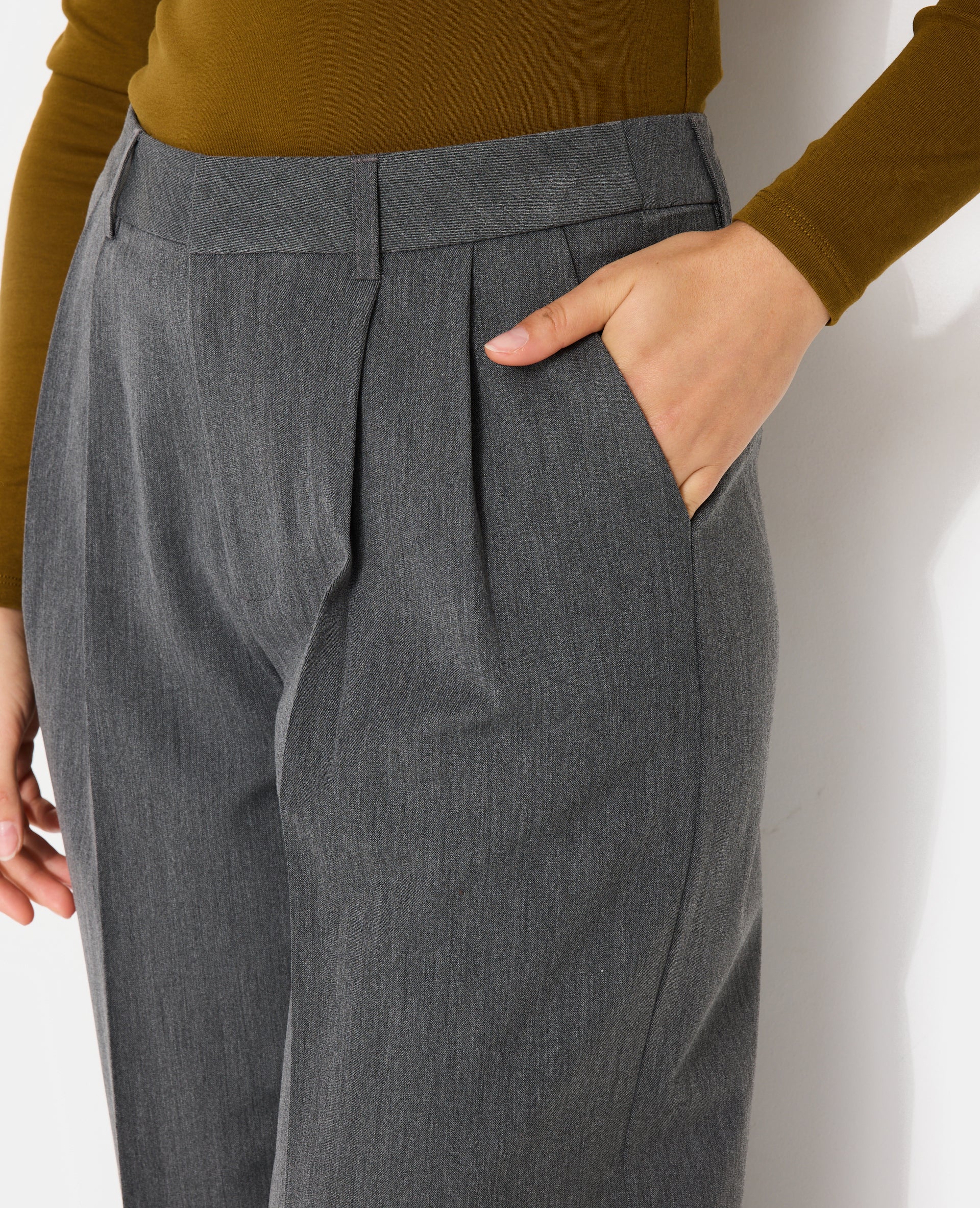 Pantalon city large avec pinces