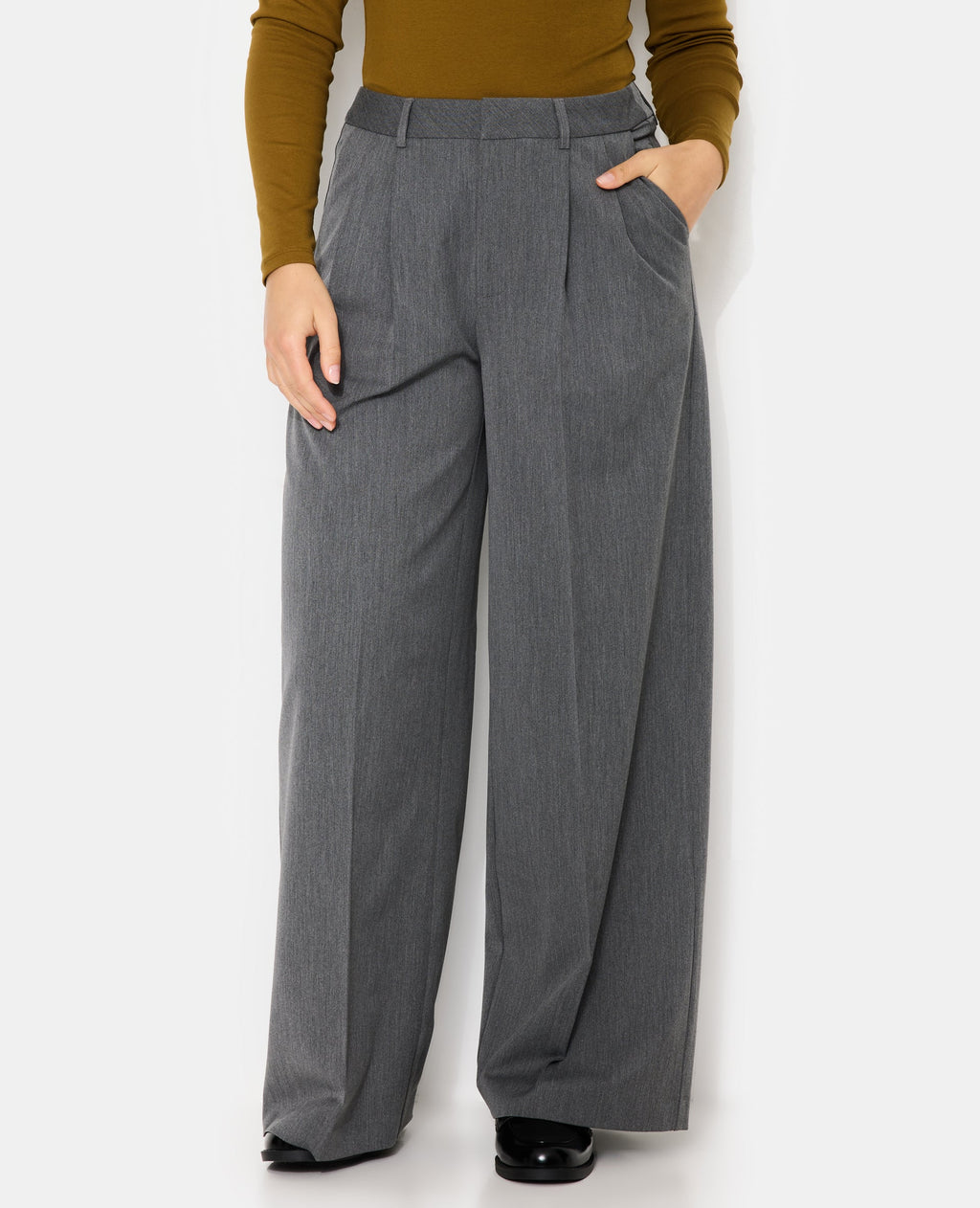 Pantalon city large avec pinces