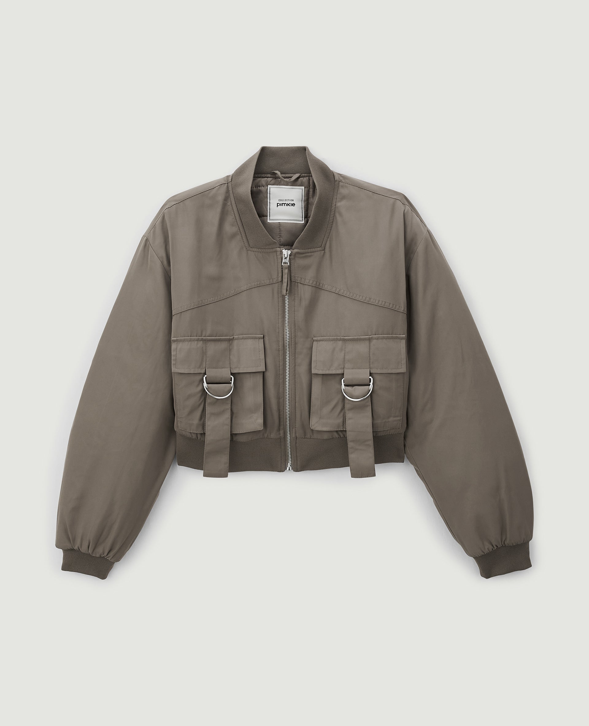 Bomber court avec poches et sangles
