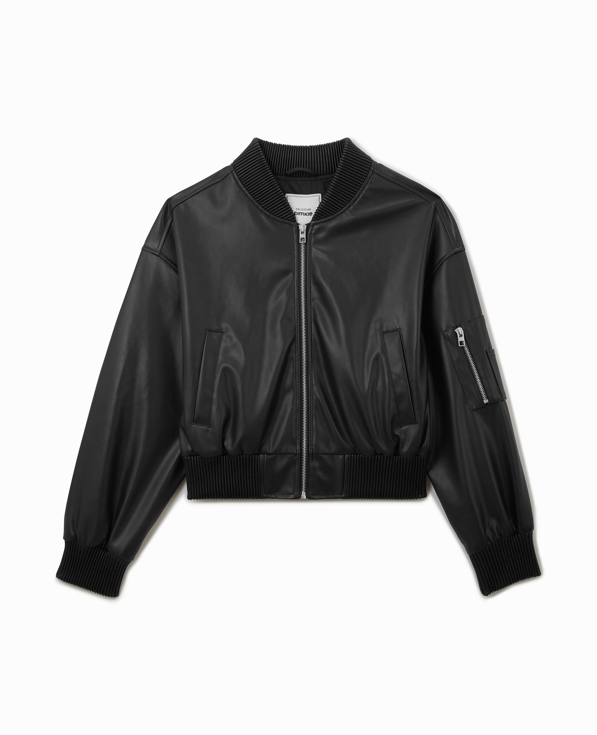 Blouson bomber en simili cuir