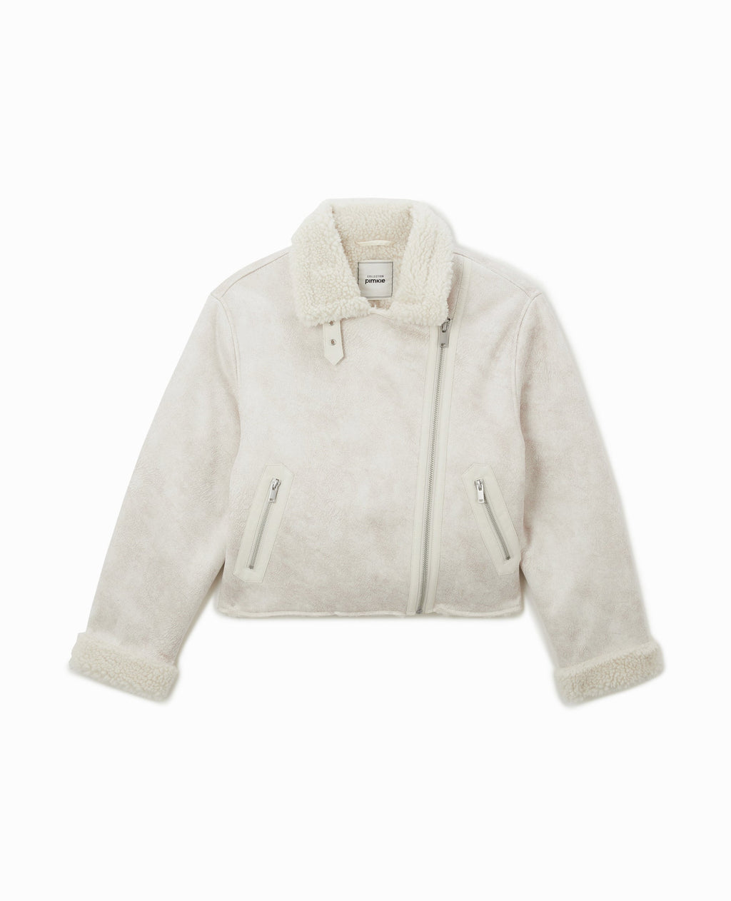 Blouson en suédine et sherpa façon peau lainée