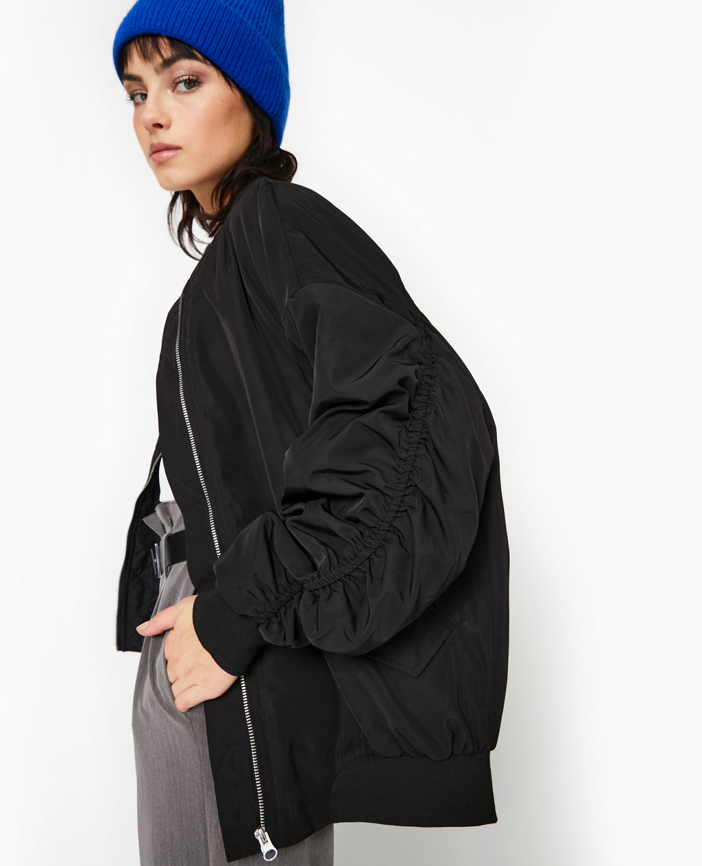 Bombers oversize avec fronces dos et manches