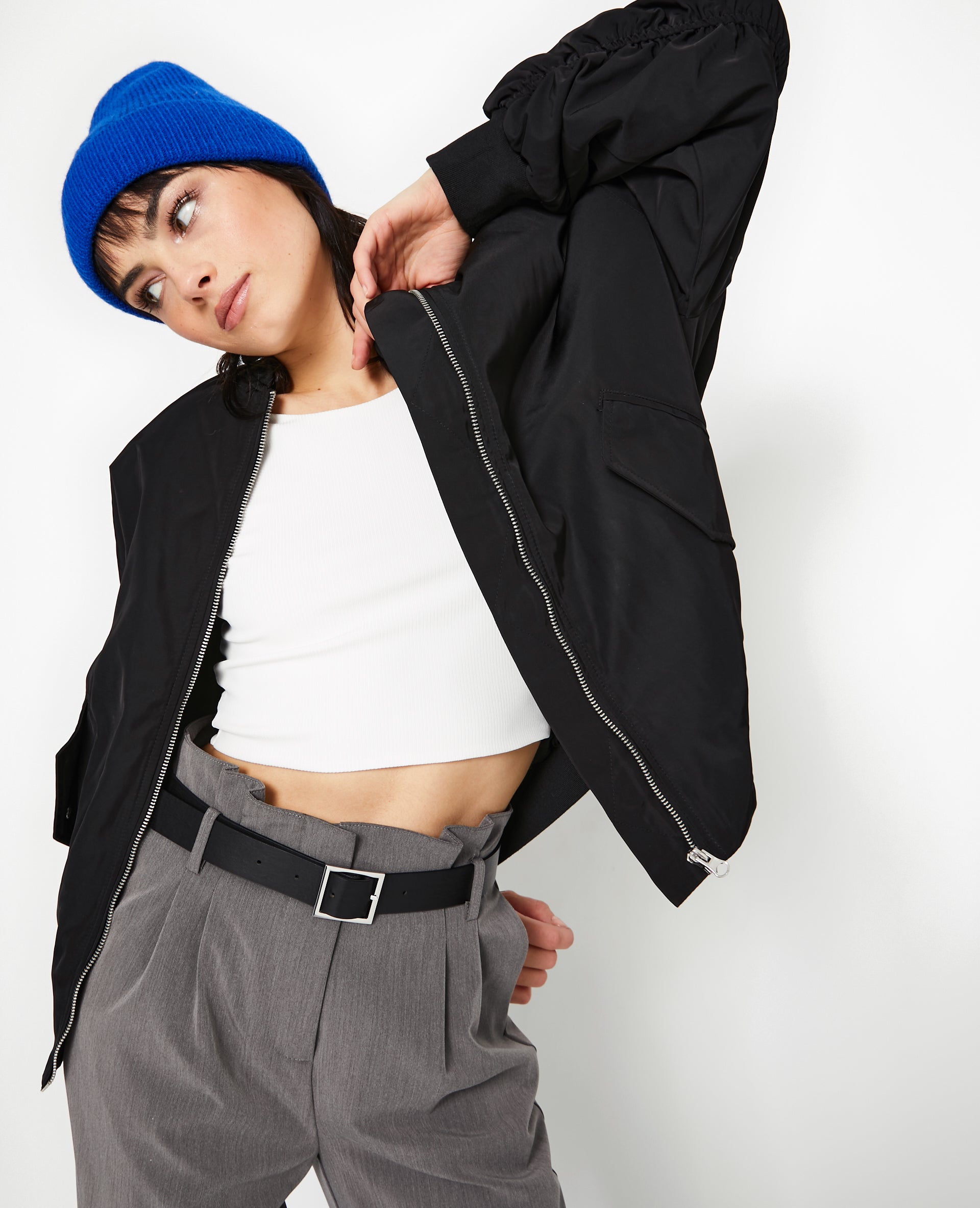 Bombers oversize avec fronces dos et manches