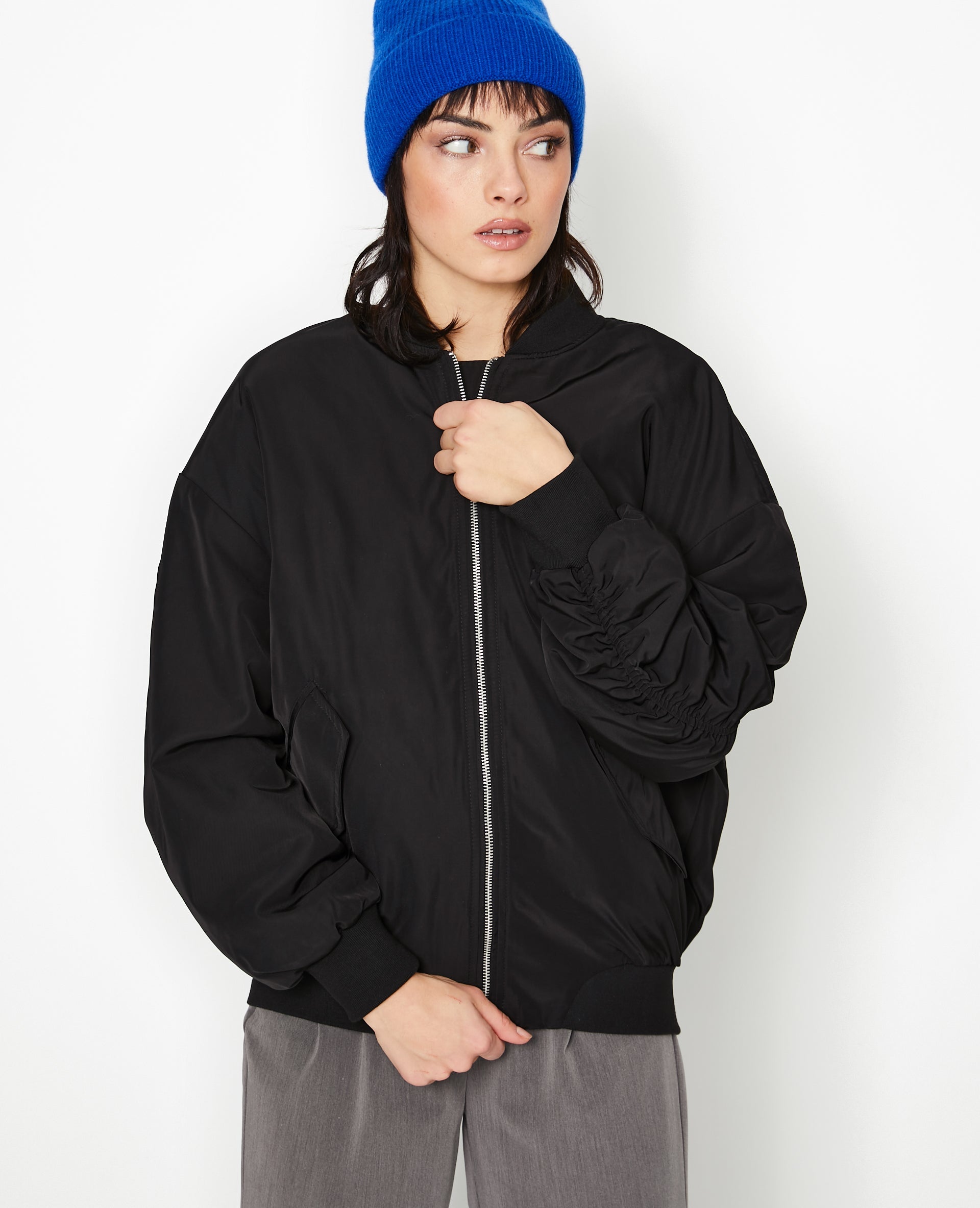 Bombers oversize avec fronces dos et manches