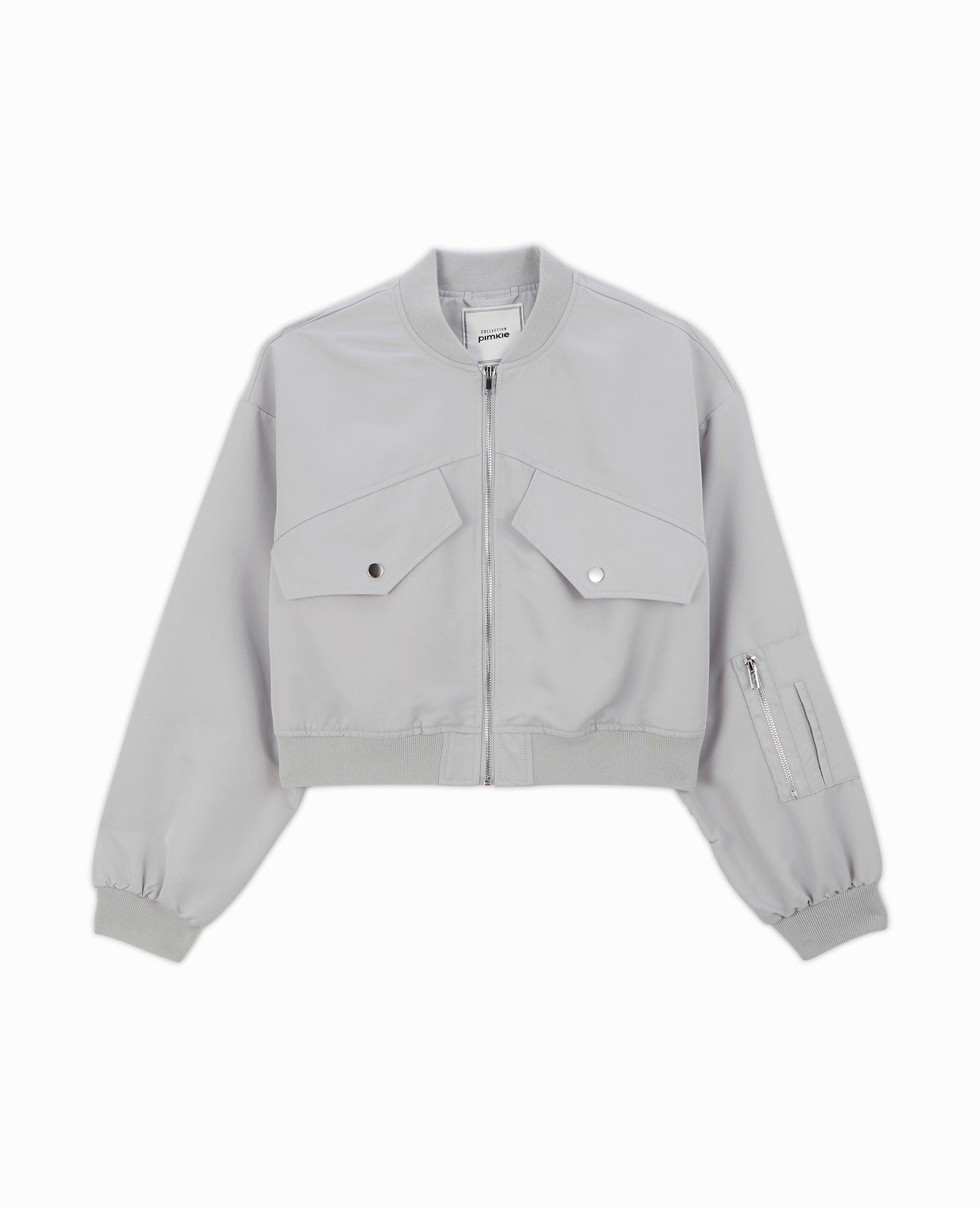 Bomber court en tissu satiné