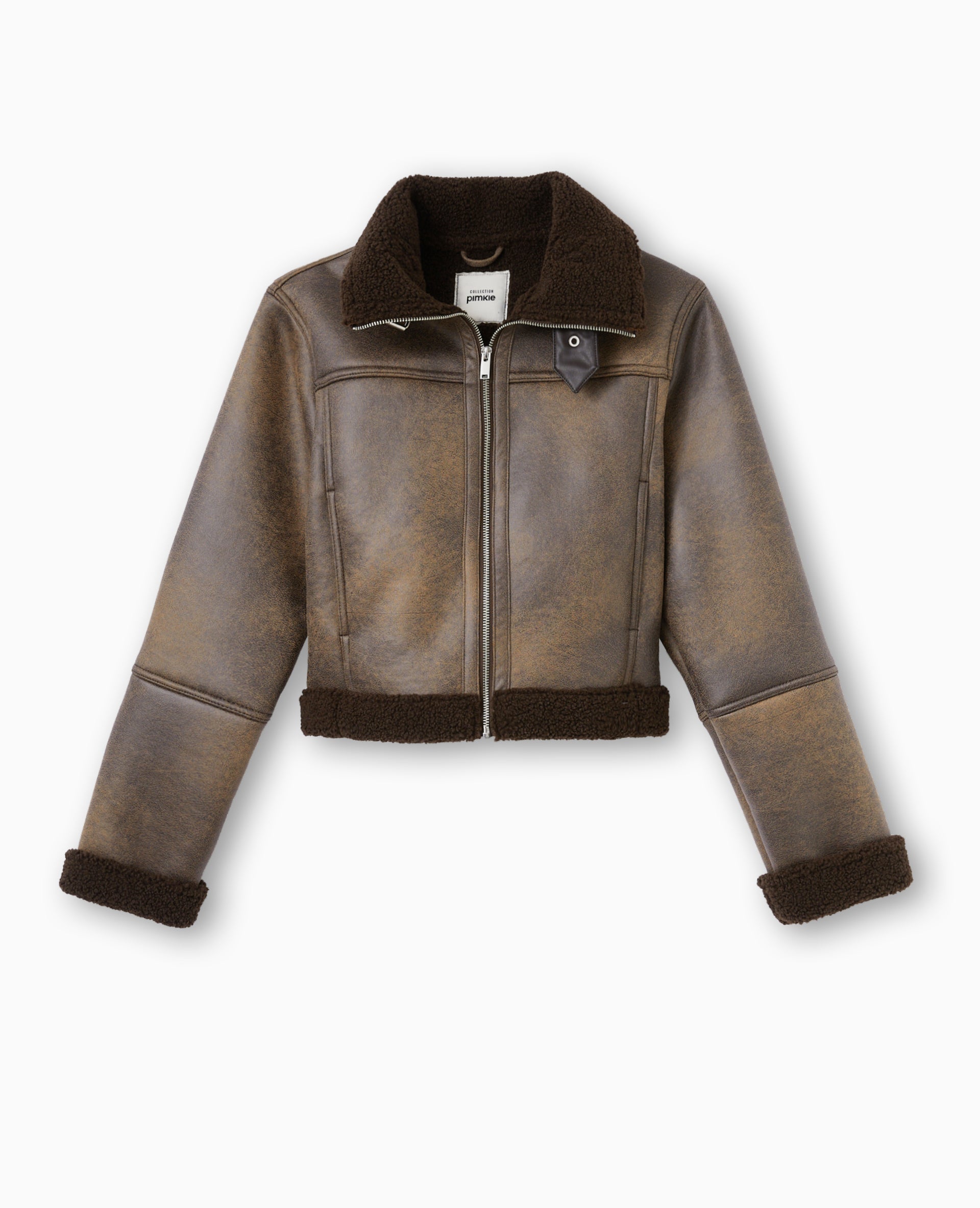 Blouson façon bombardier avec sherpa
