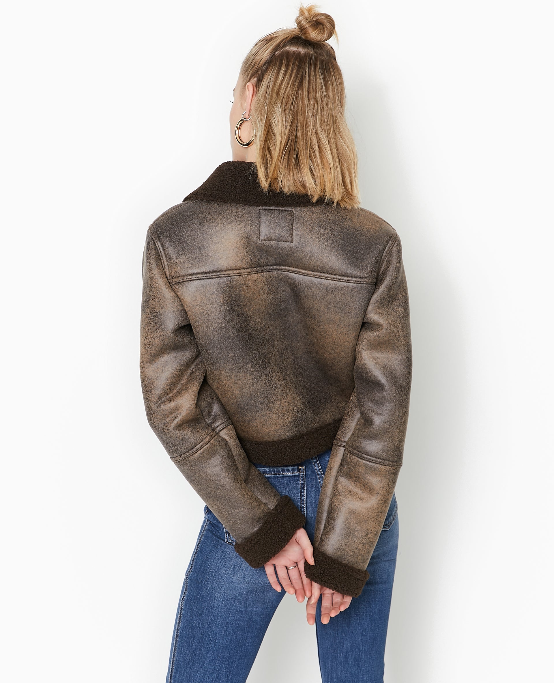 Blouson façon bombardier avec sherpa