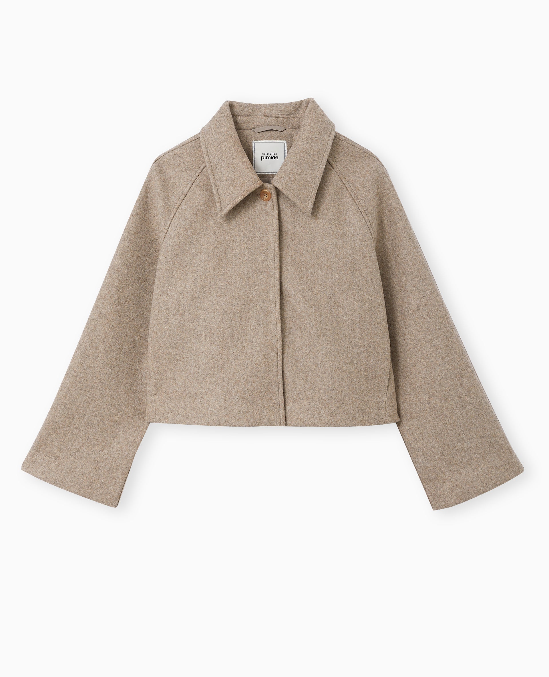 Veste courte trapèze effet drap de laine