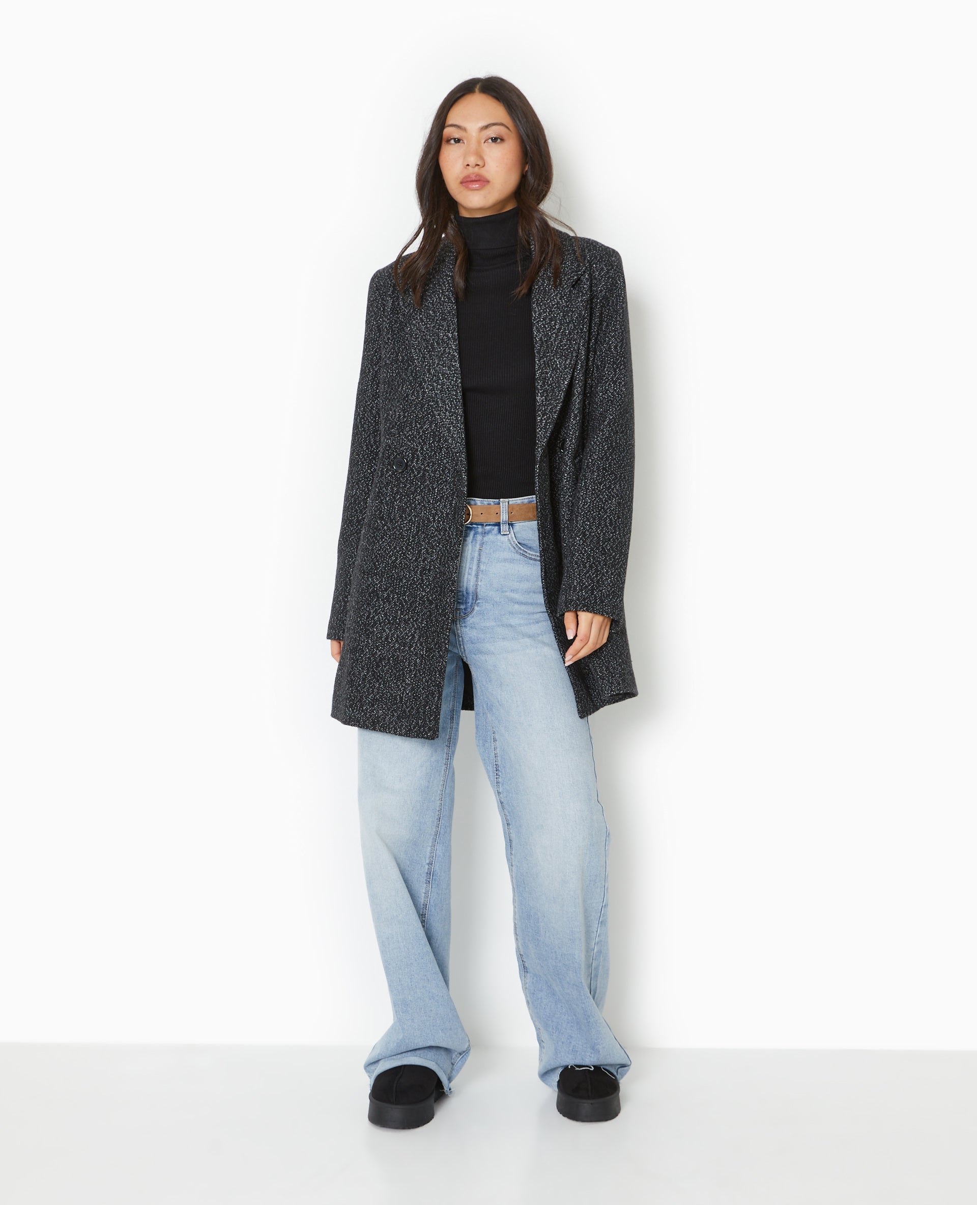 Manteau mi-long avec laine