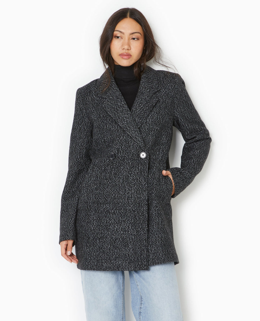 Manteau mi-long avec laine