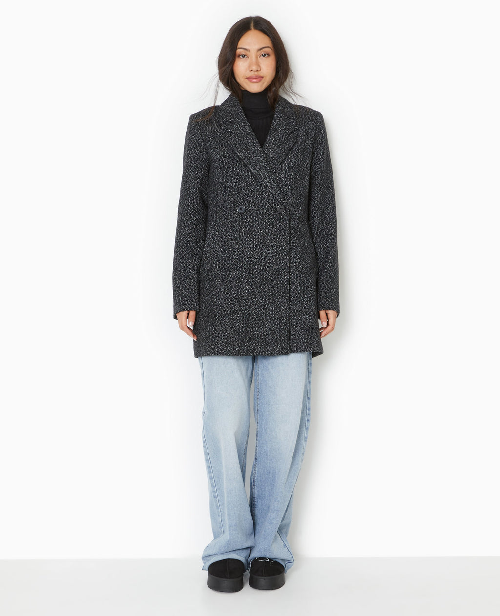 Manteau mi-long avec laine