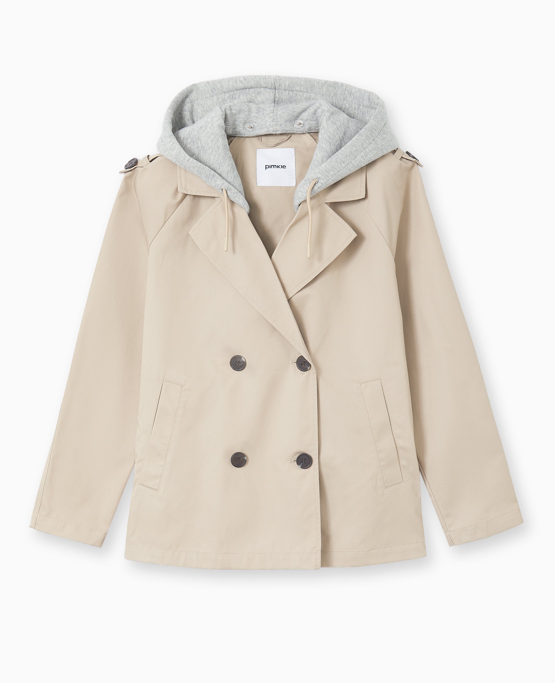 Veste trench avec capuche molleton amovible