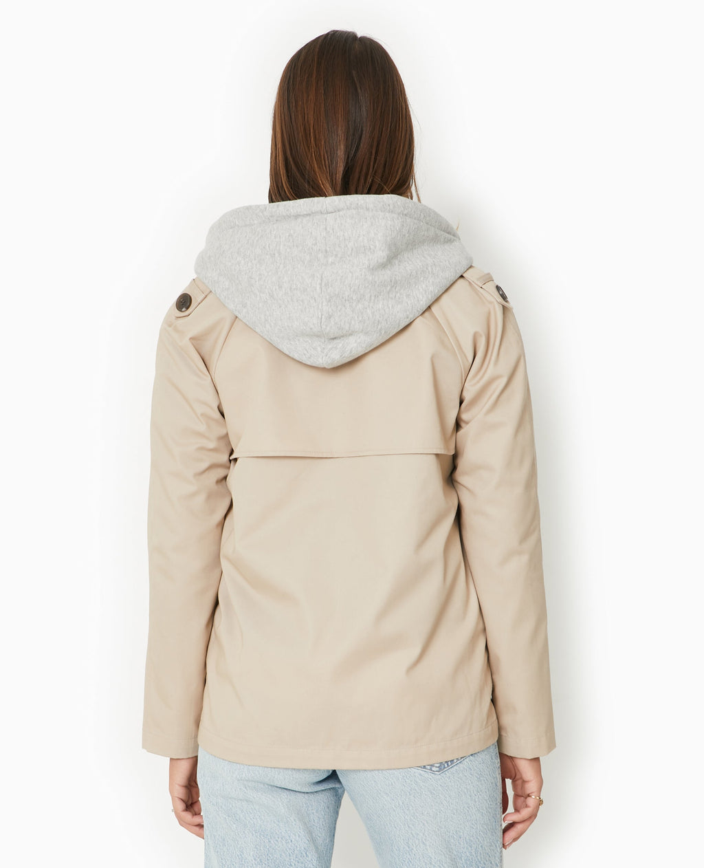 Veste trench avec capuche molleton amovible