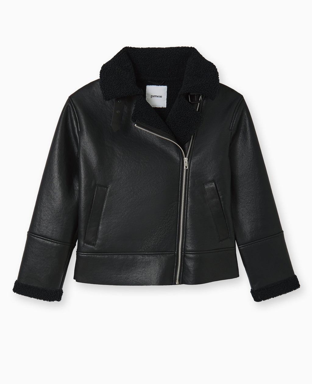 Blouson bombardier en simili avec sherpa