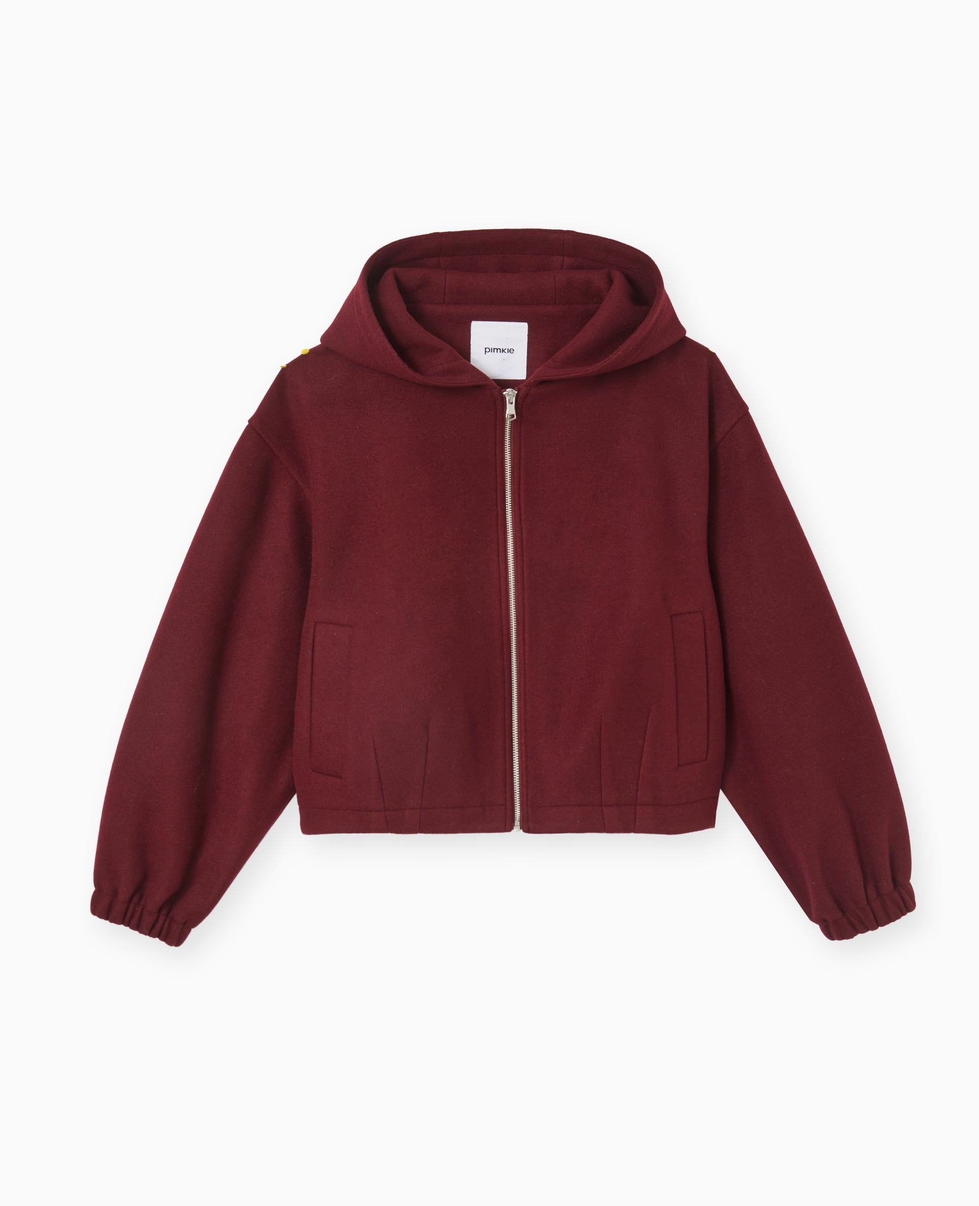 Blouson zippé avec capuche effet drap de laine