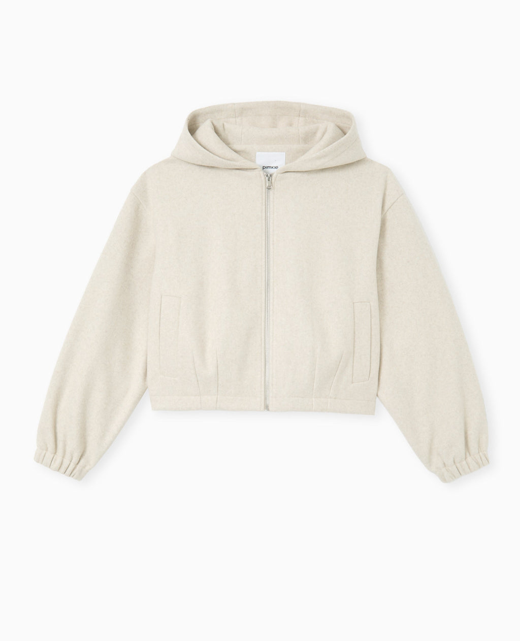Blouson zippé avec capuche effet drap de laine