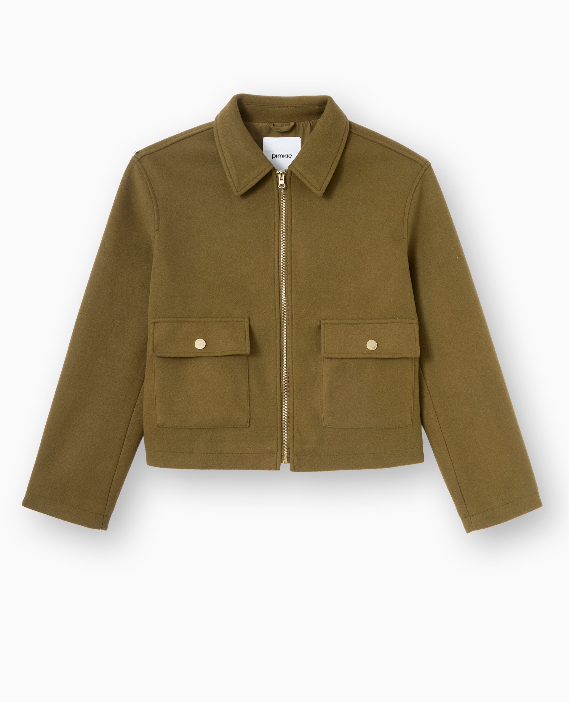 Manteau court effet drap de laine