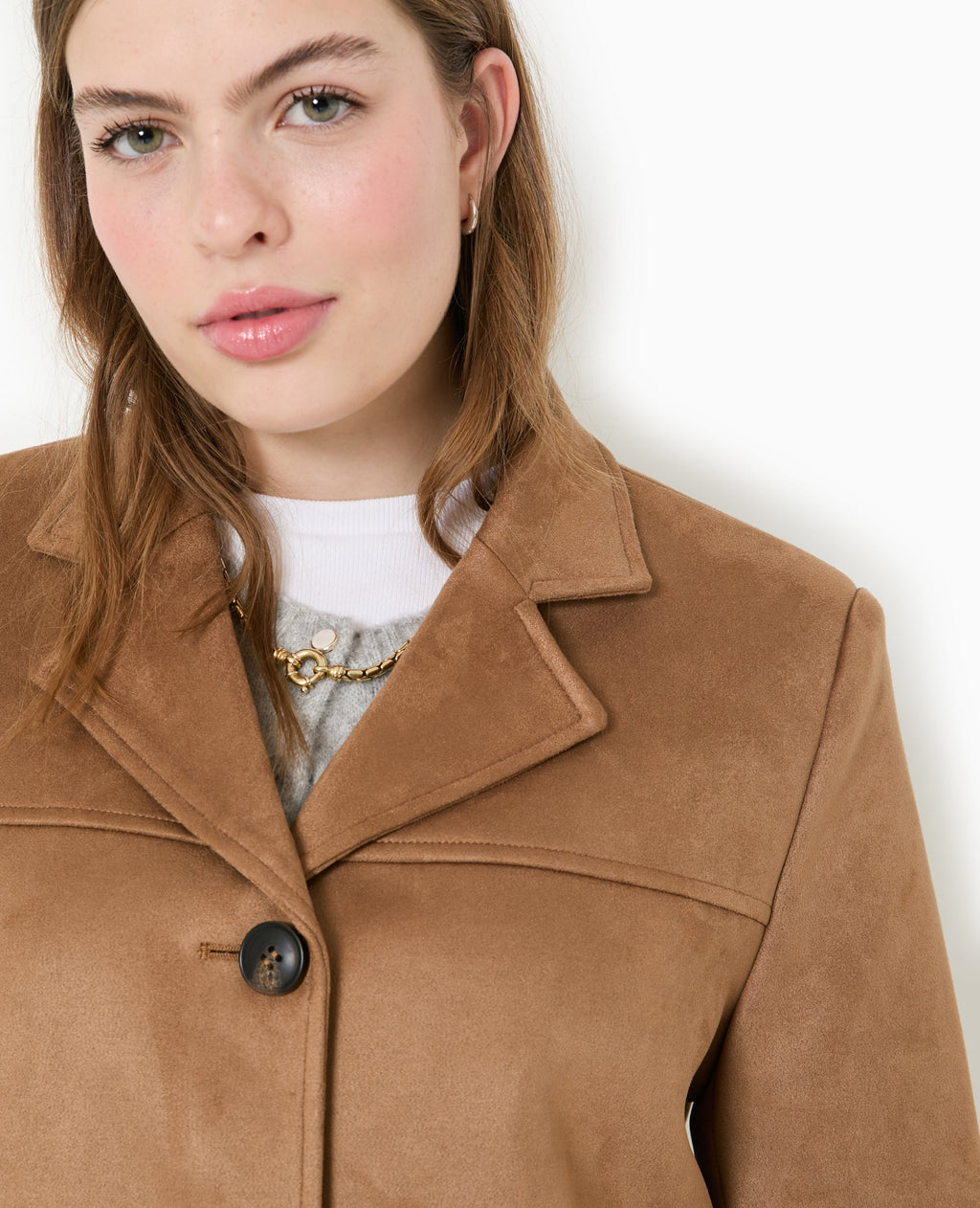Trench oversize en suédine