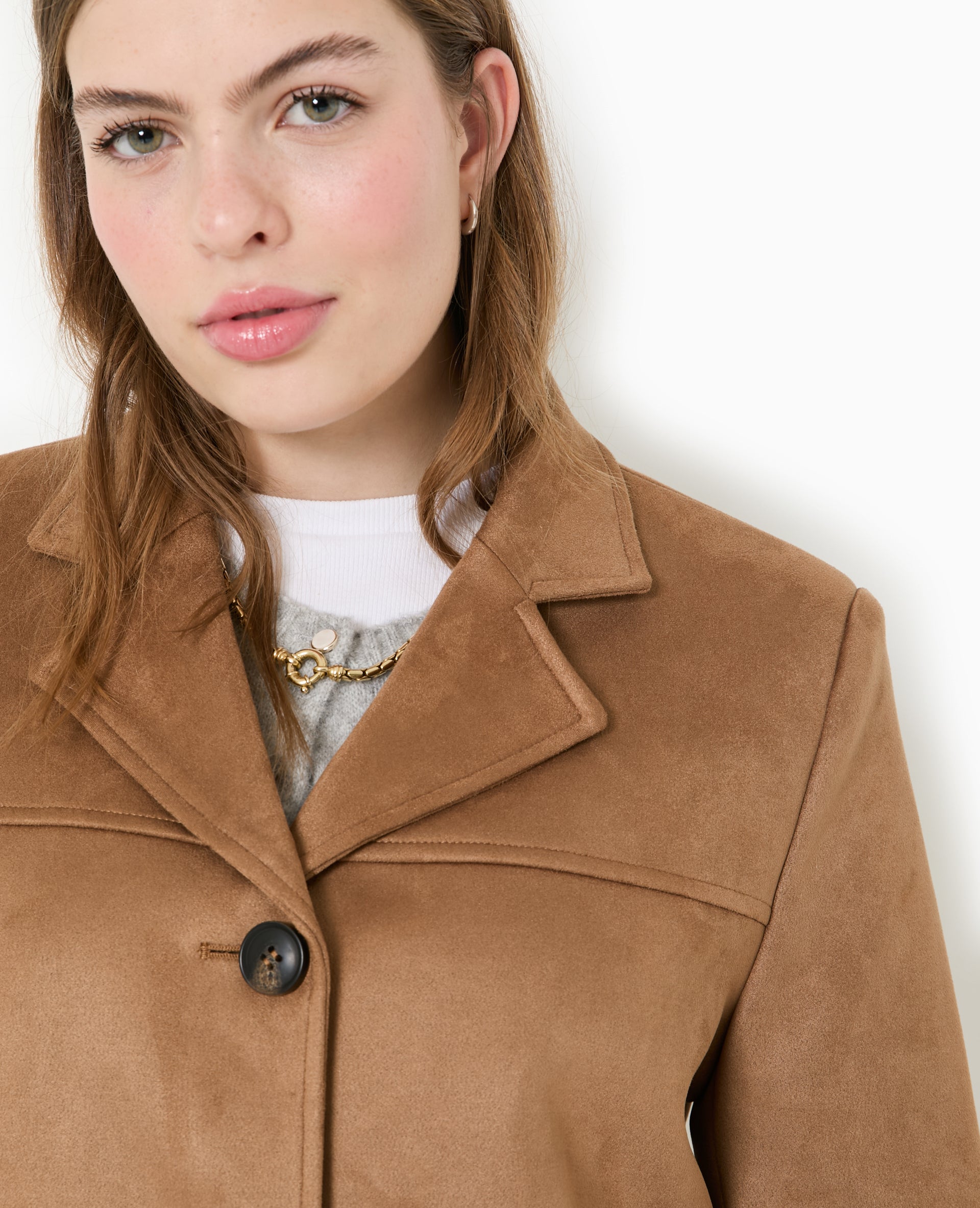 Trench oversize en suédine