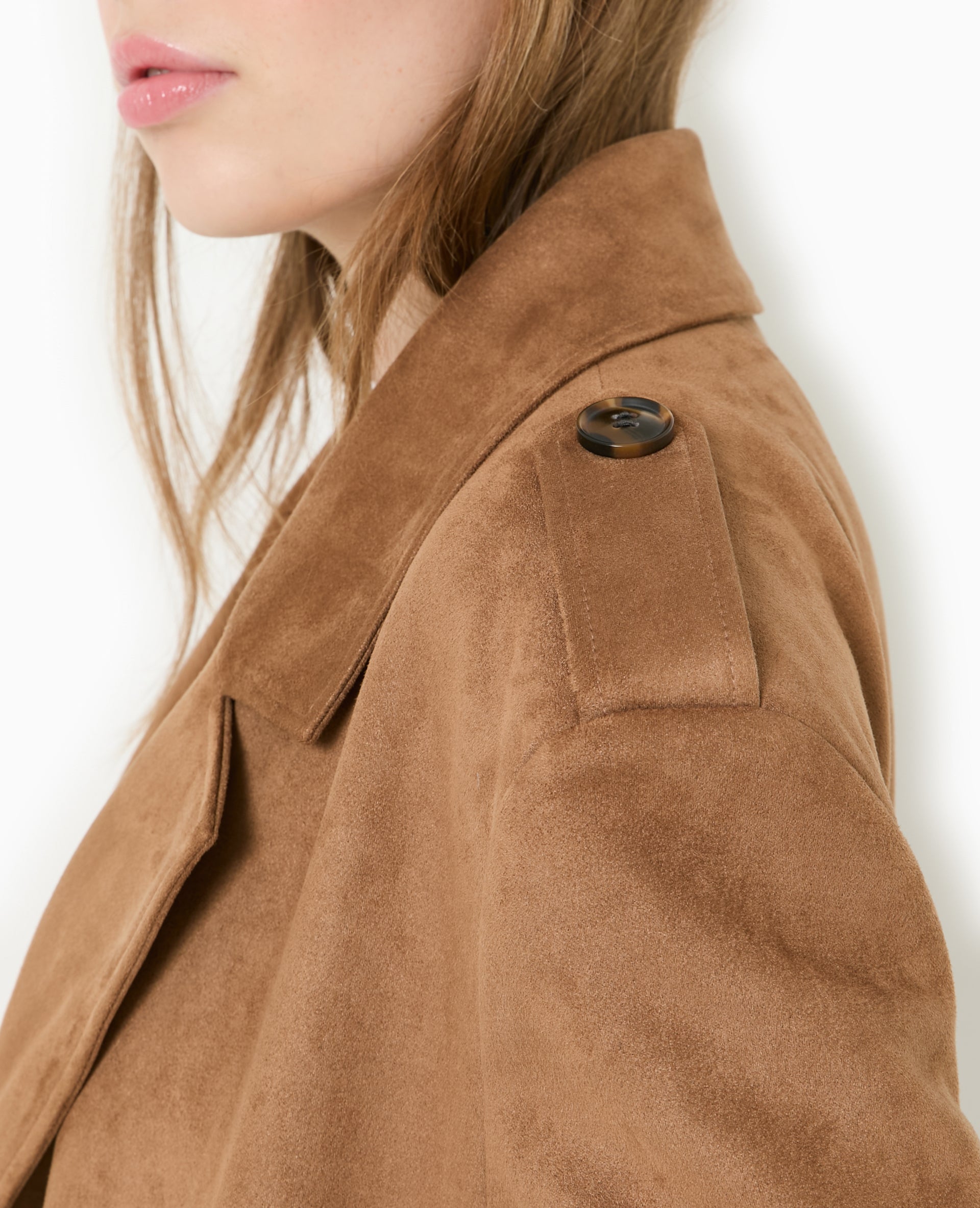 Trench oversize en suédine