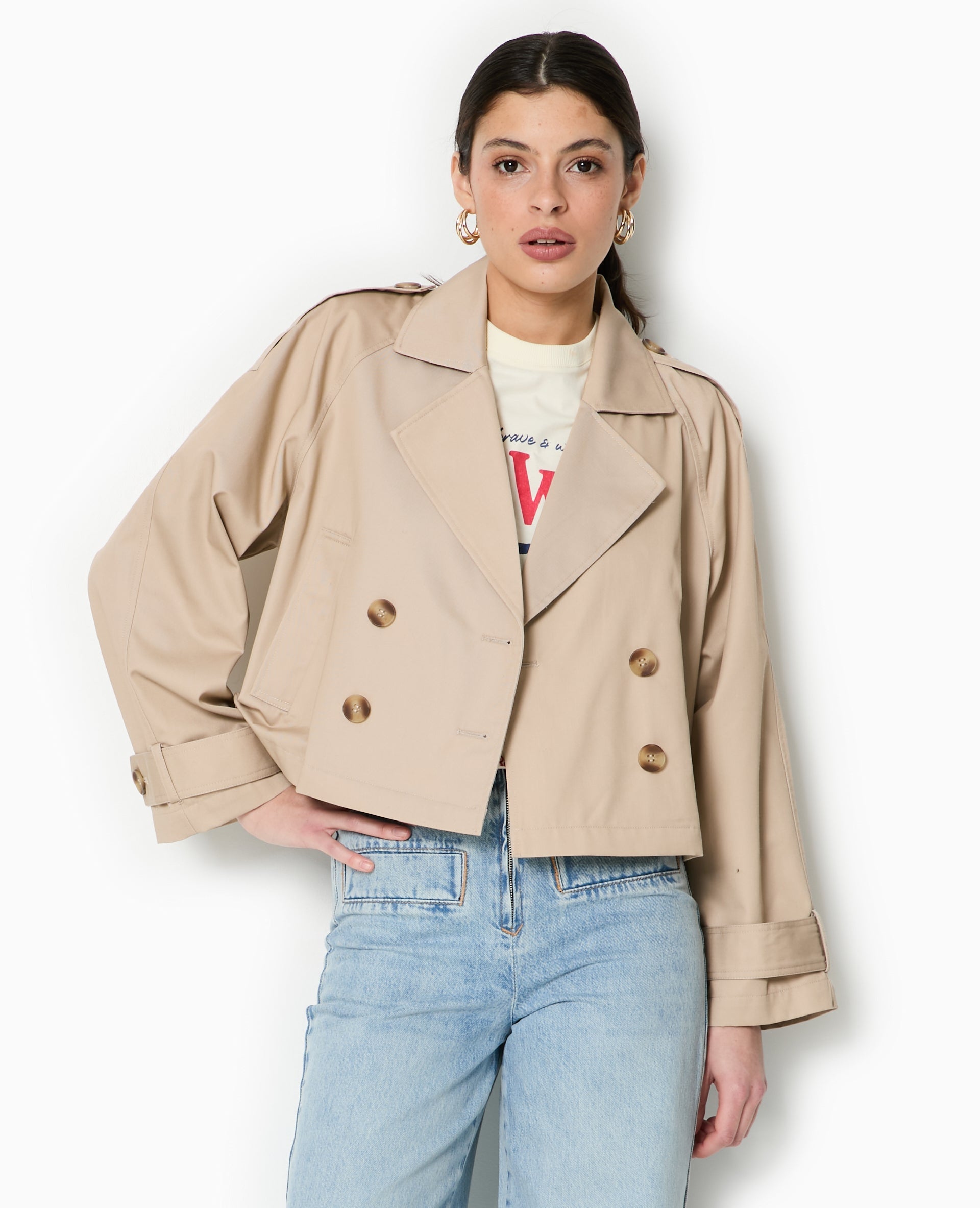 Trench court en toile