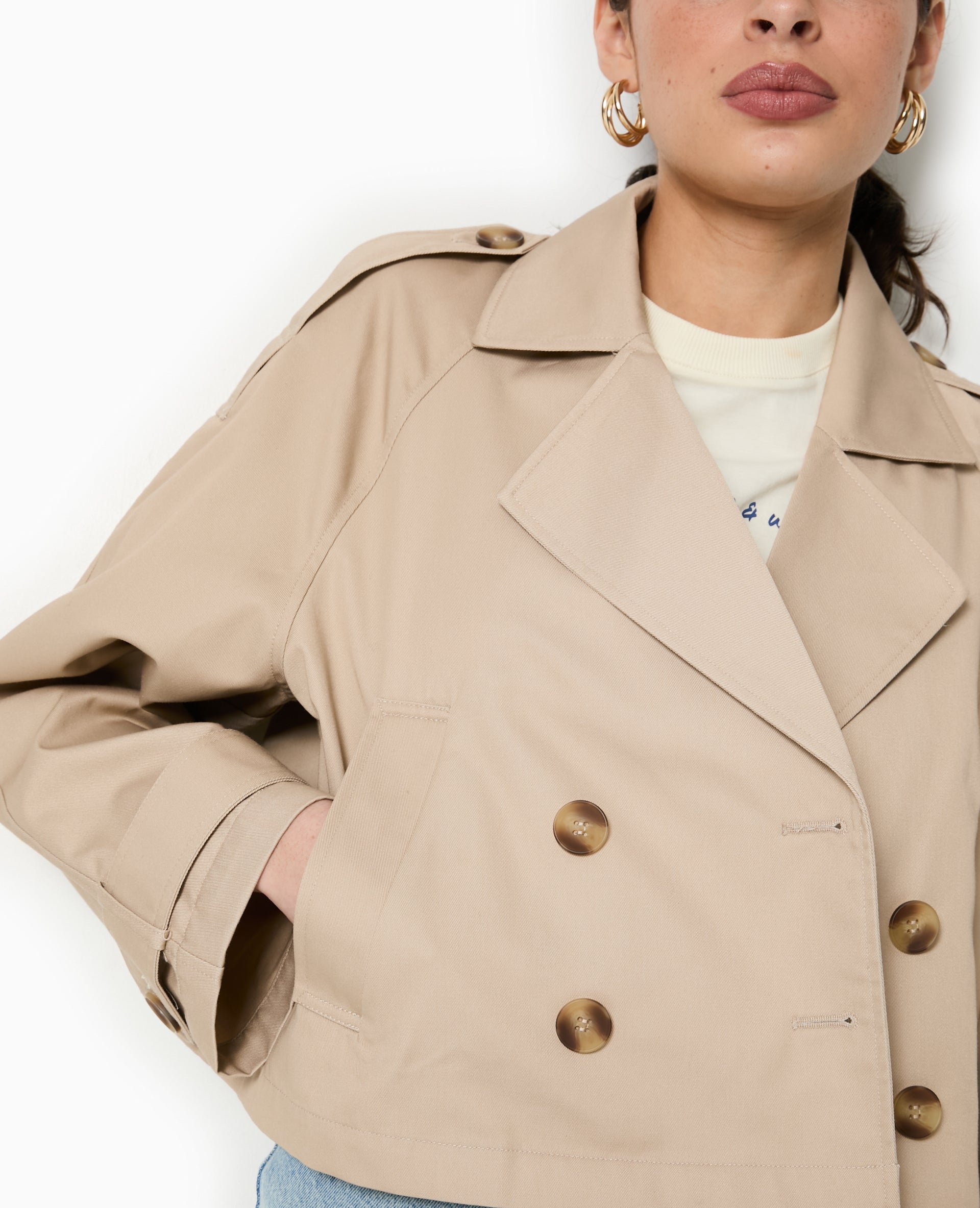 Trench court en toile
