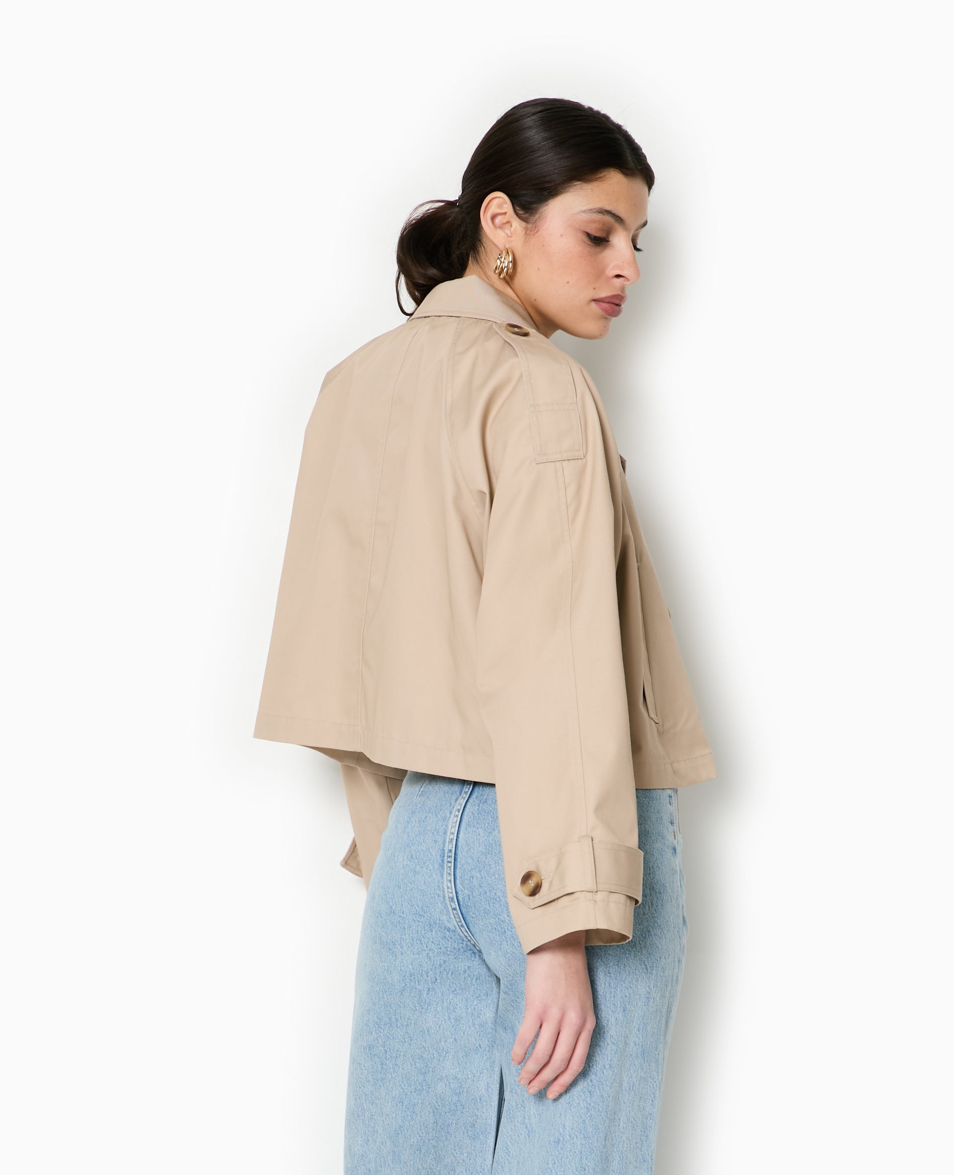 Trench court en toile