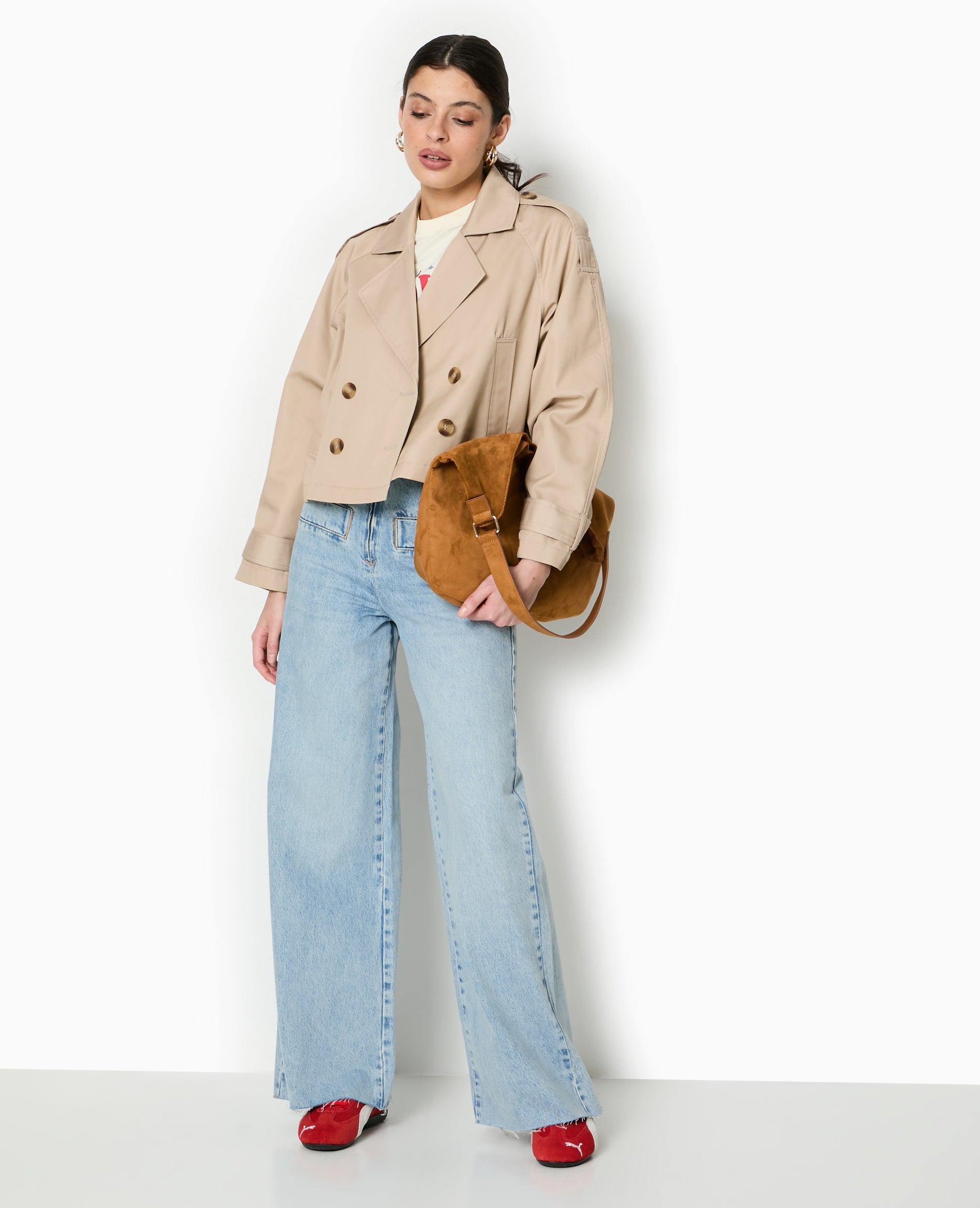 Trench court en toile