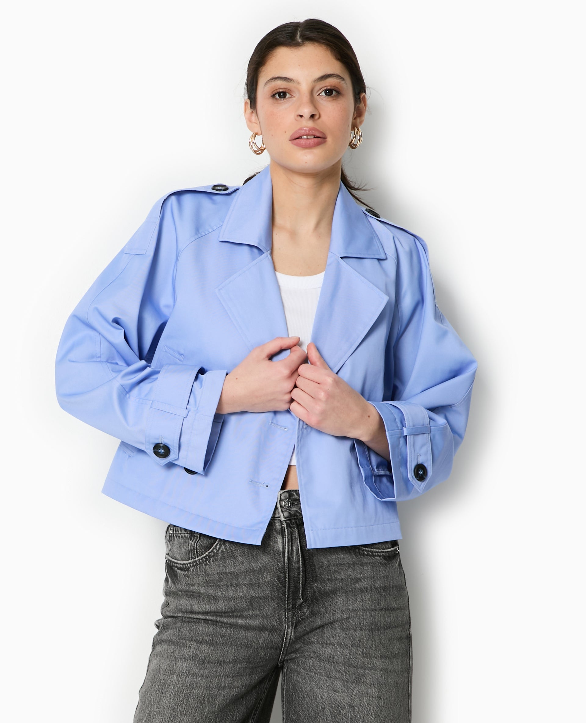 Trench court en toile