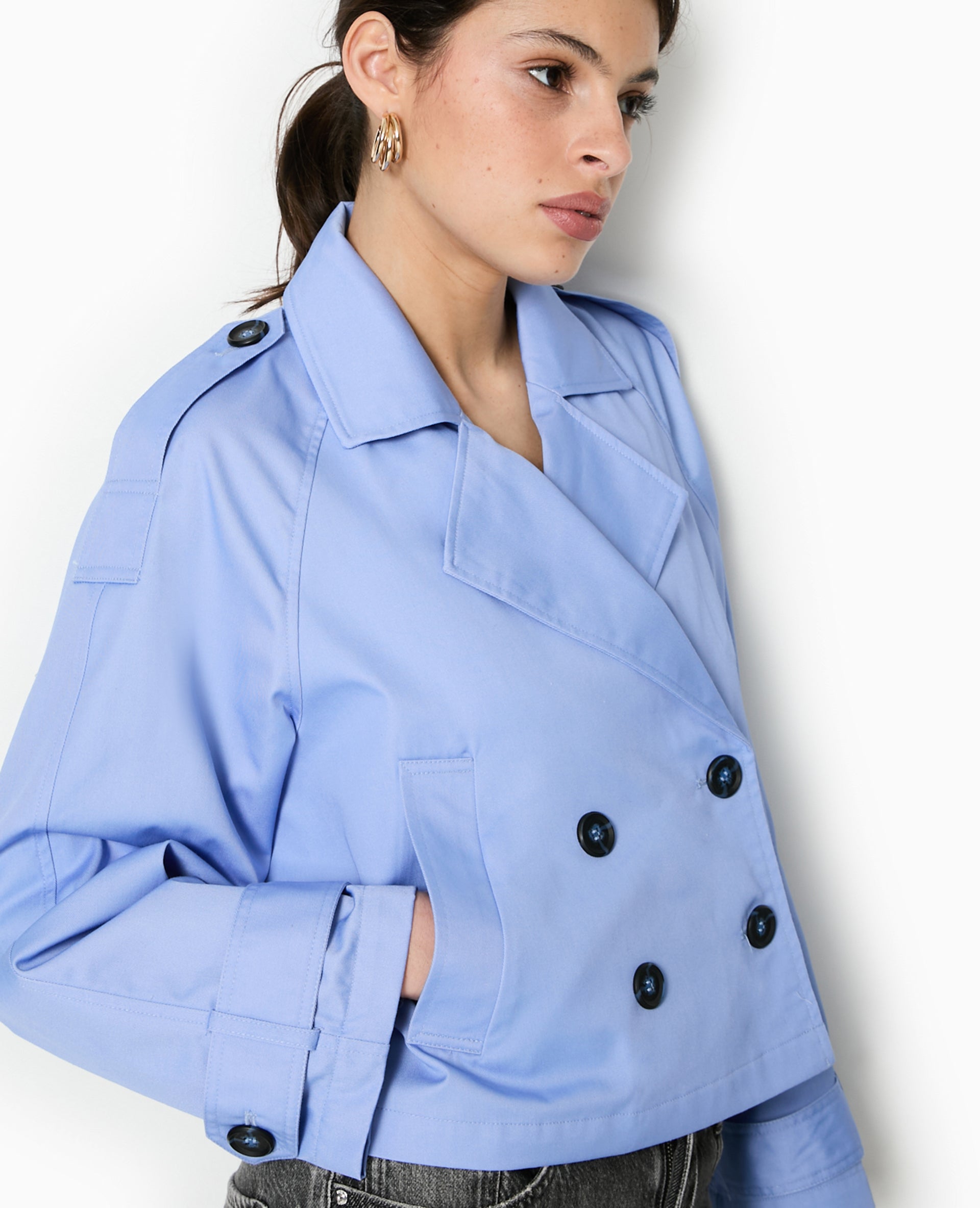 Trench court en toile