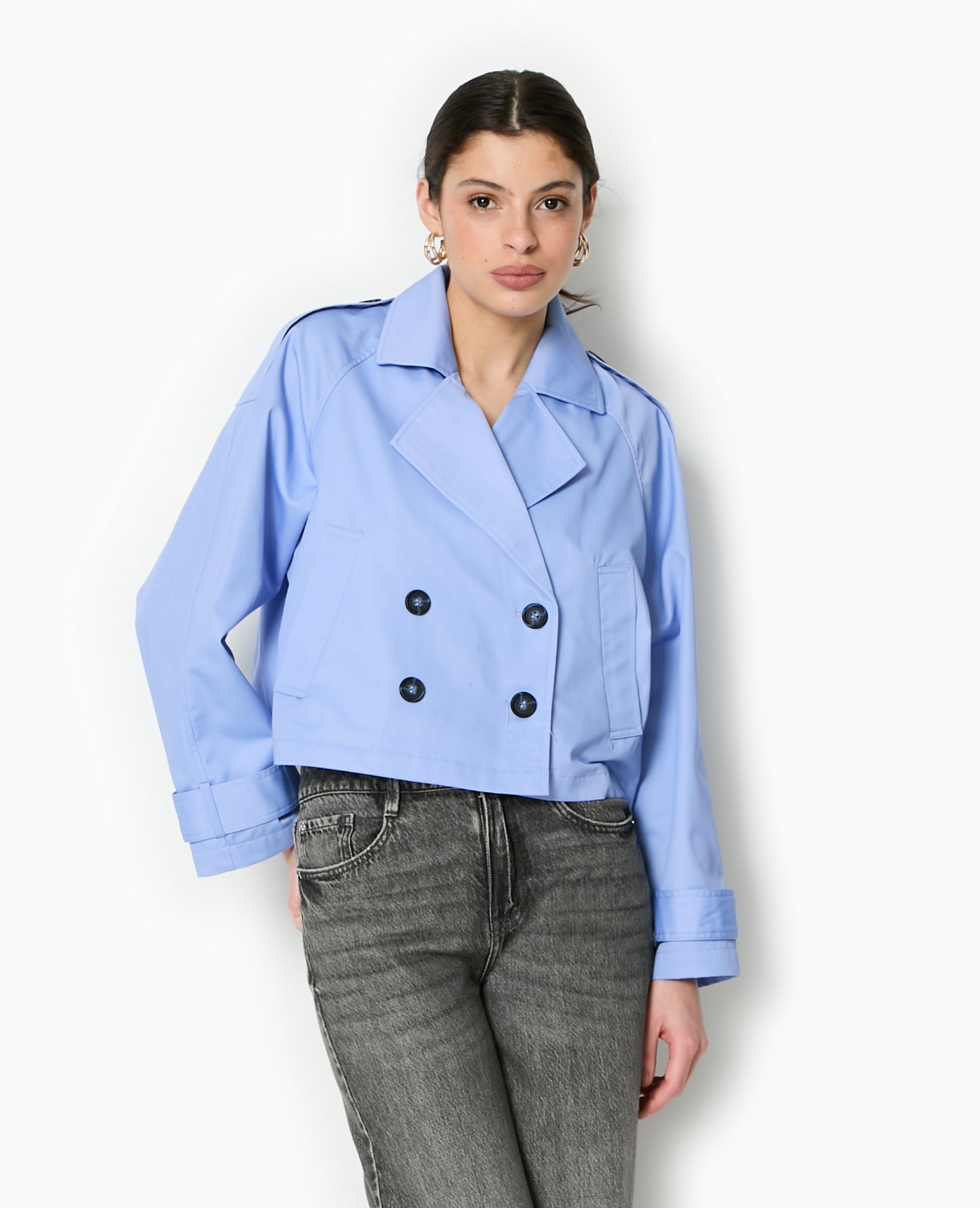 Trench court en toile