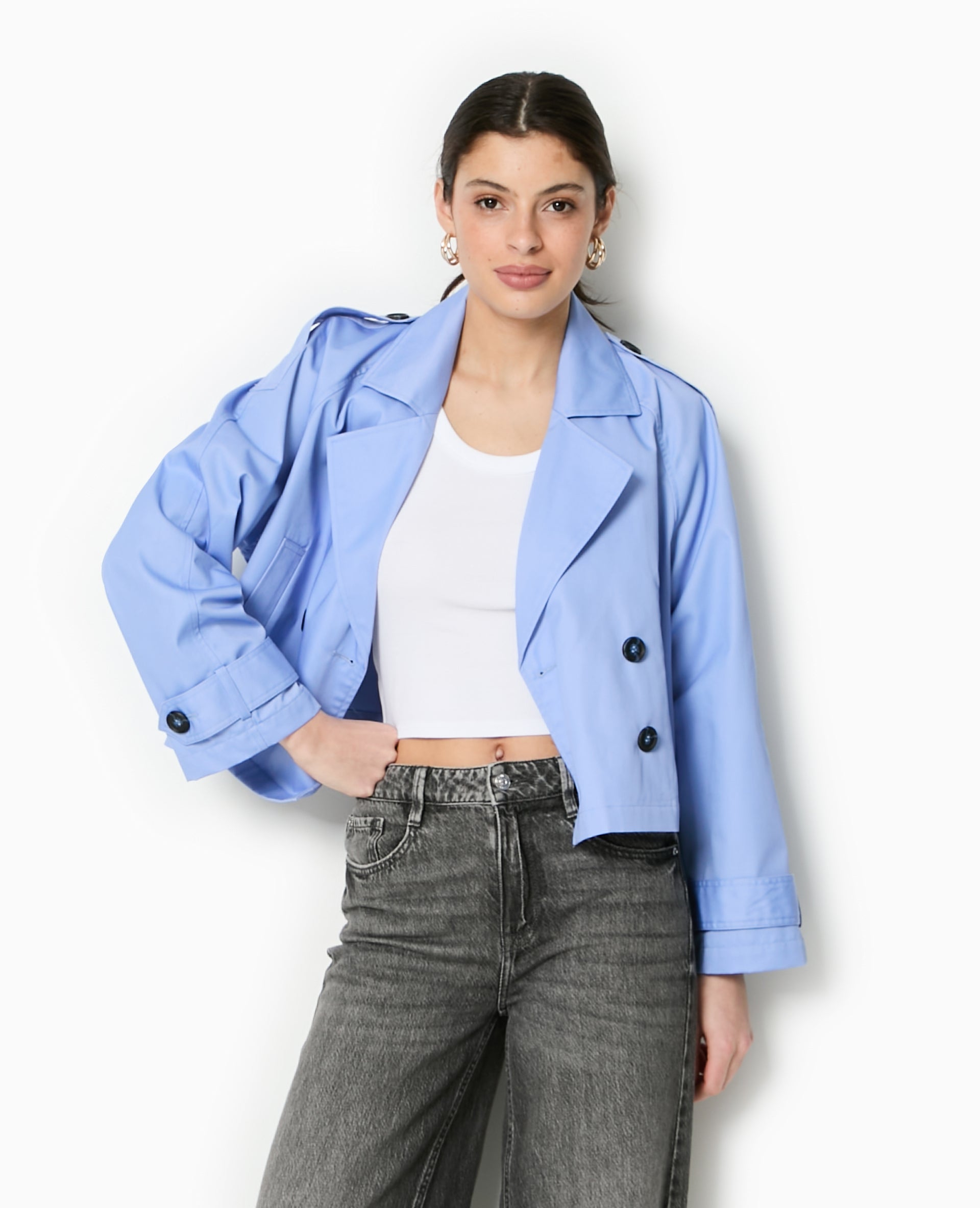 Trench court en toile