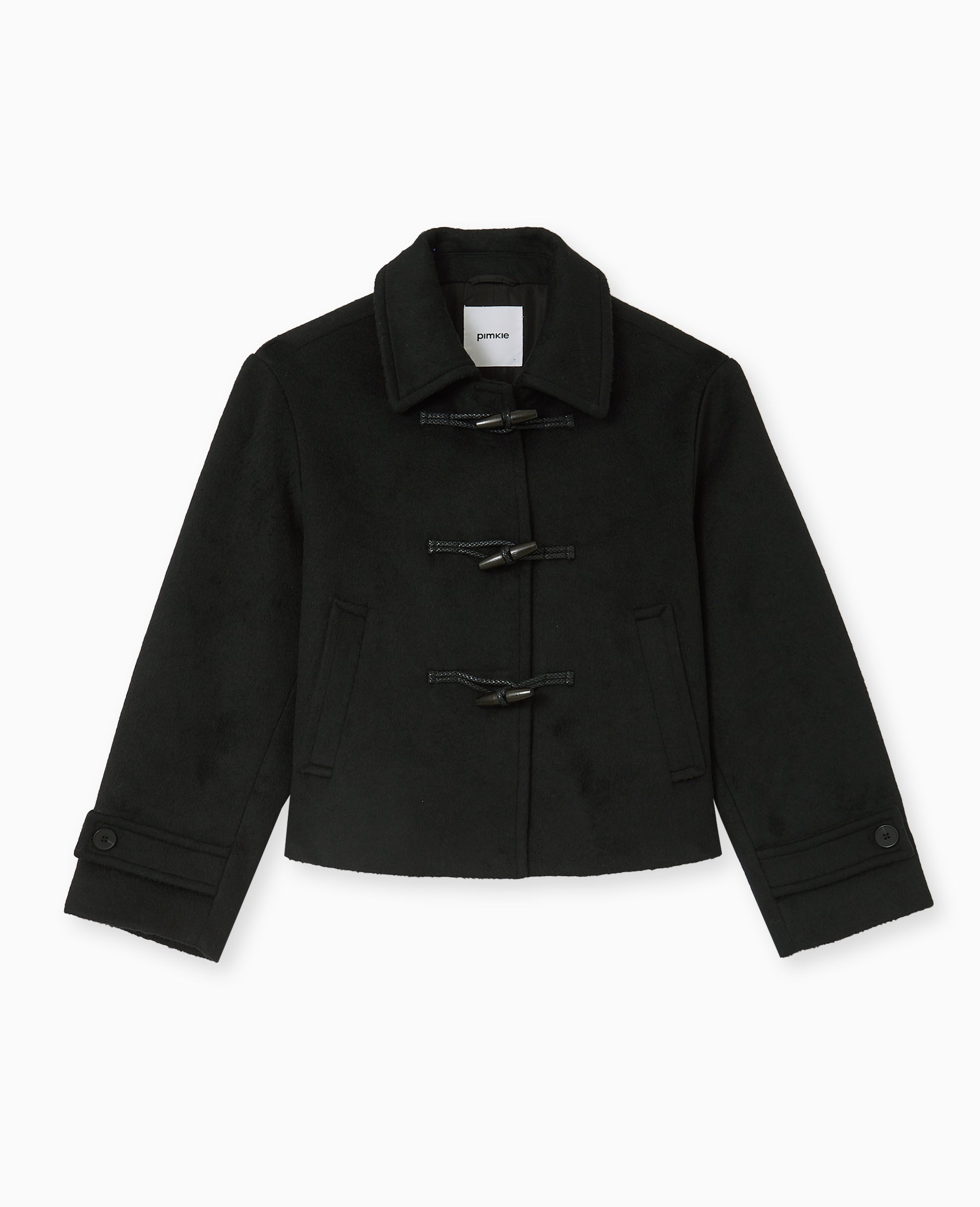 Manteau court et droit avec boutons duffle coat
