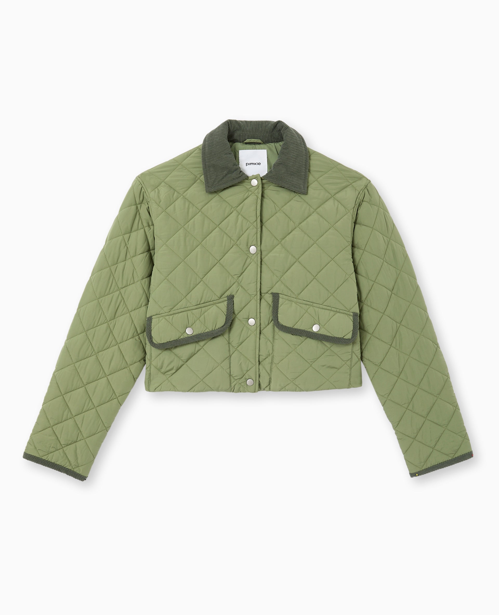 Manteau court matelassé avec col velours