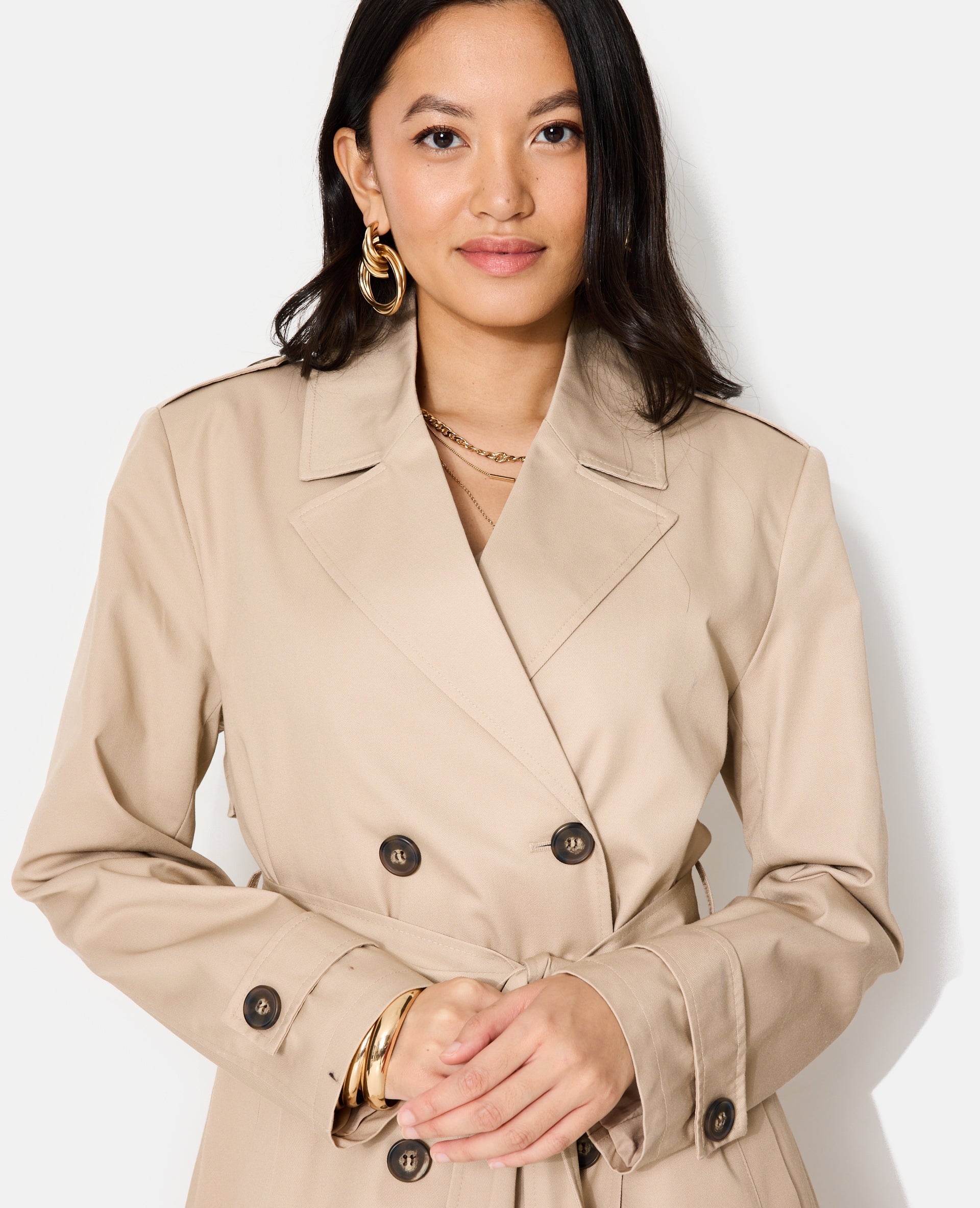 Trench long avec ceinture