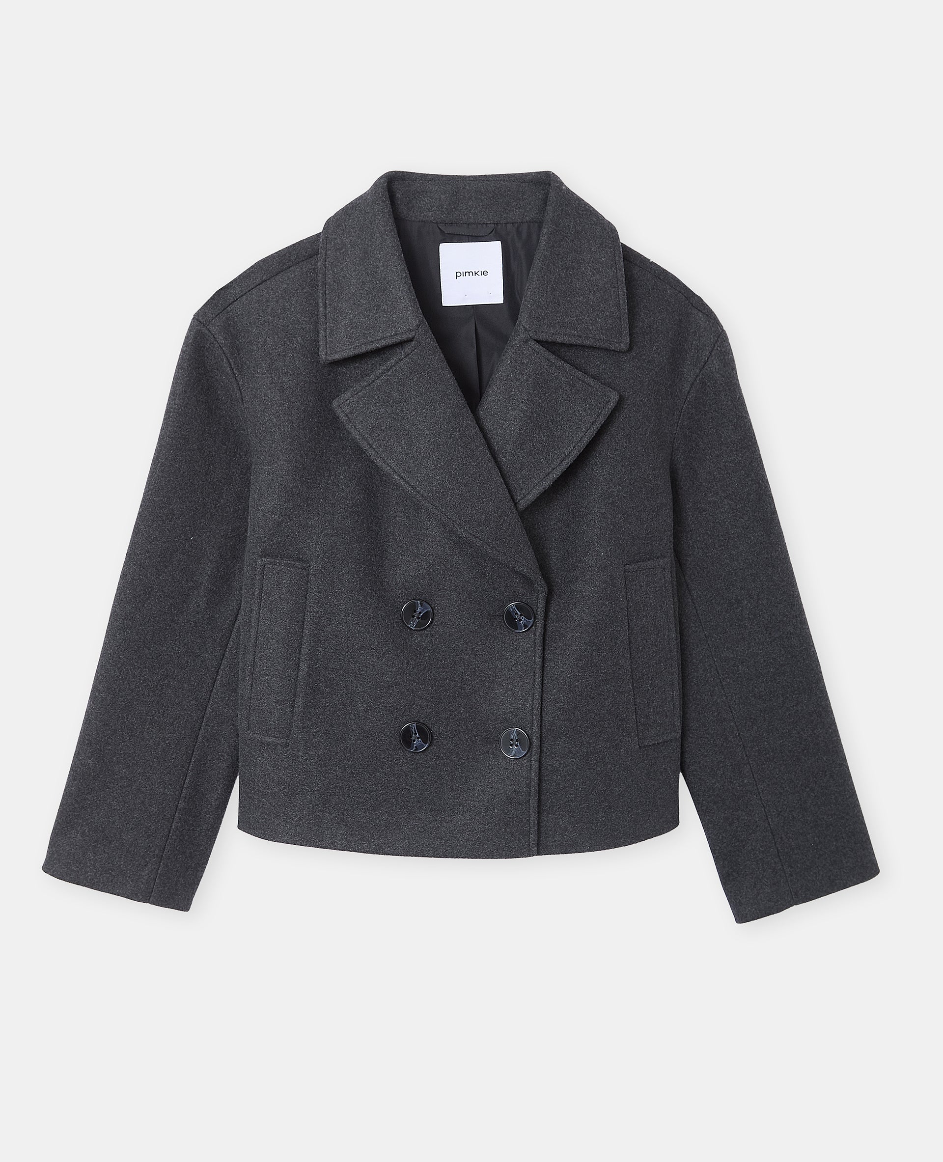 Blouson caban effet drap de laine