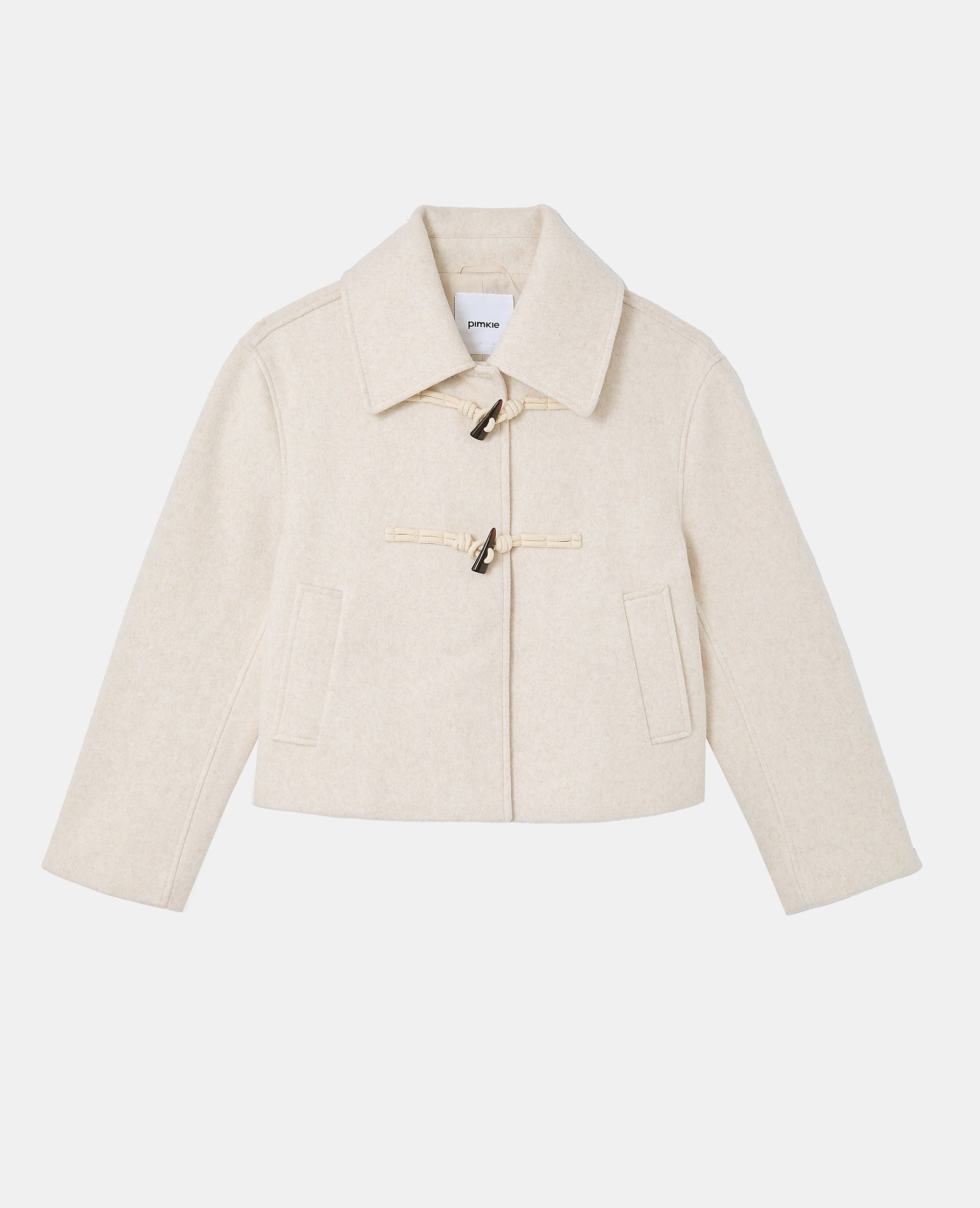 Blouson court façon duffle coat effet drap de laine