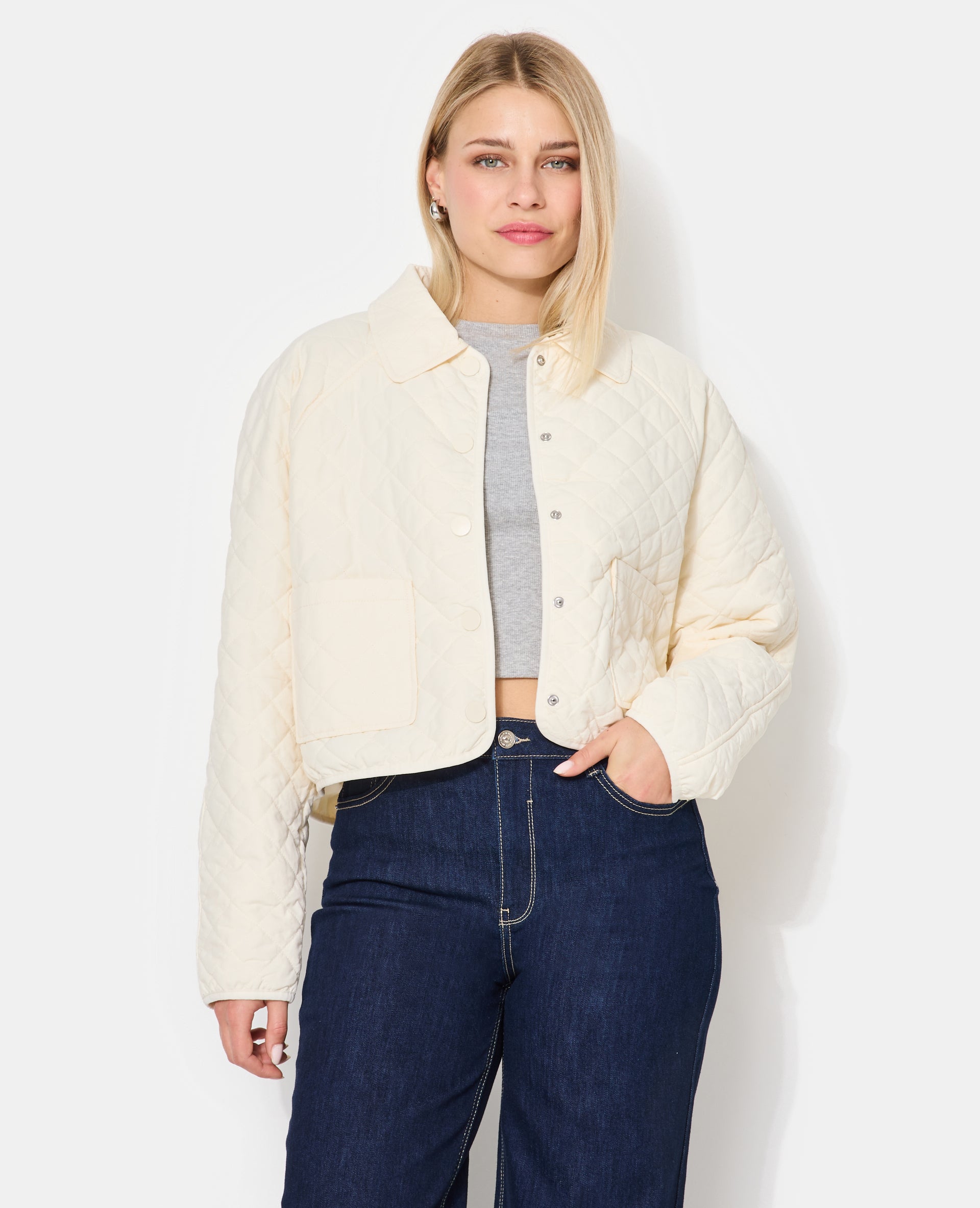 Blouson matelassé avec col et poches