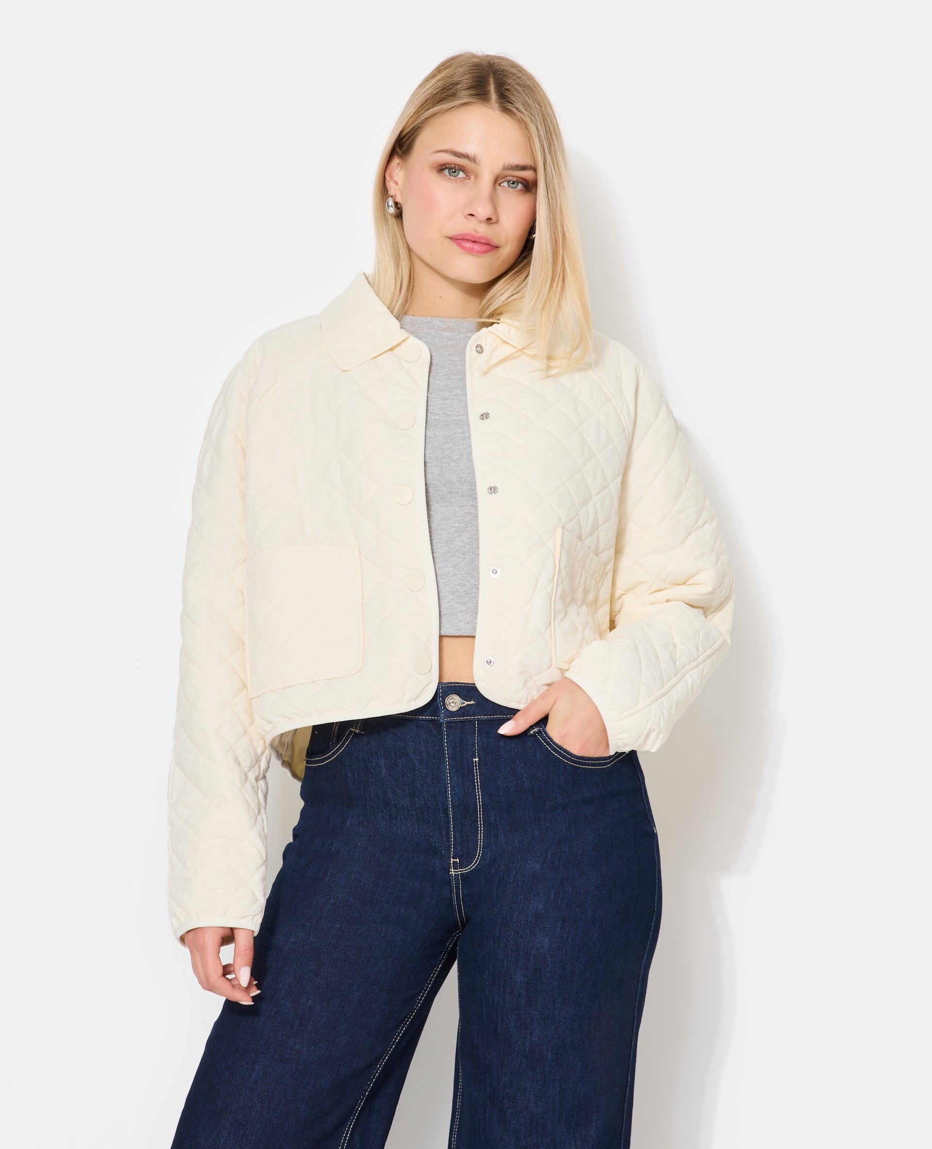 Blouson matelassé avec col et poches