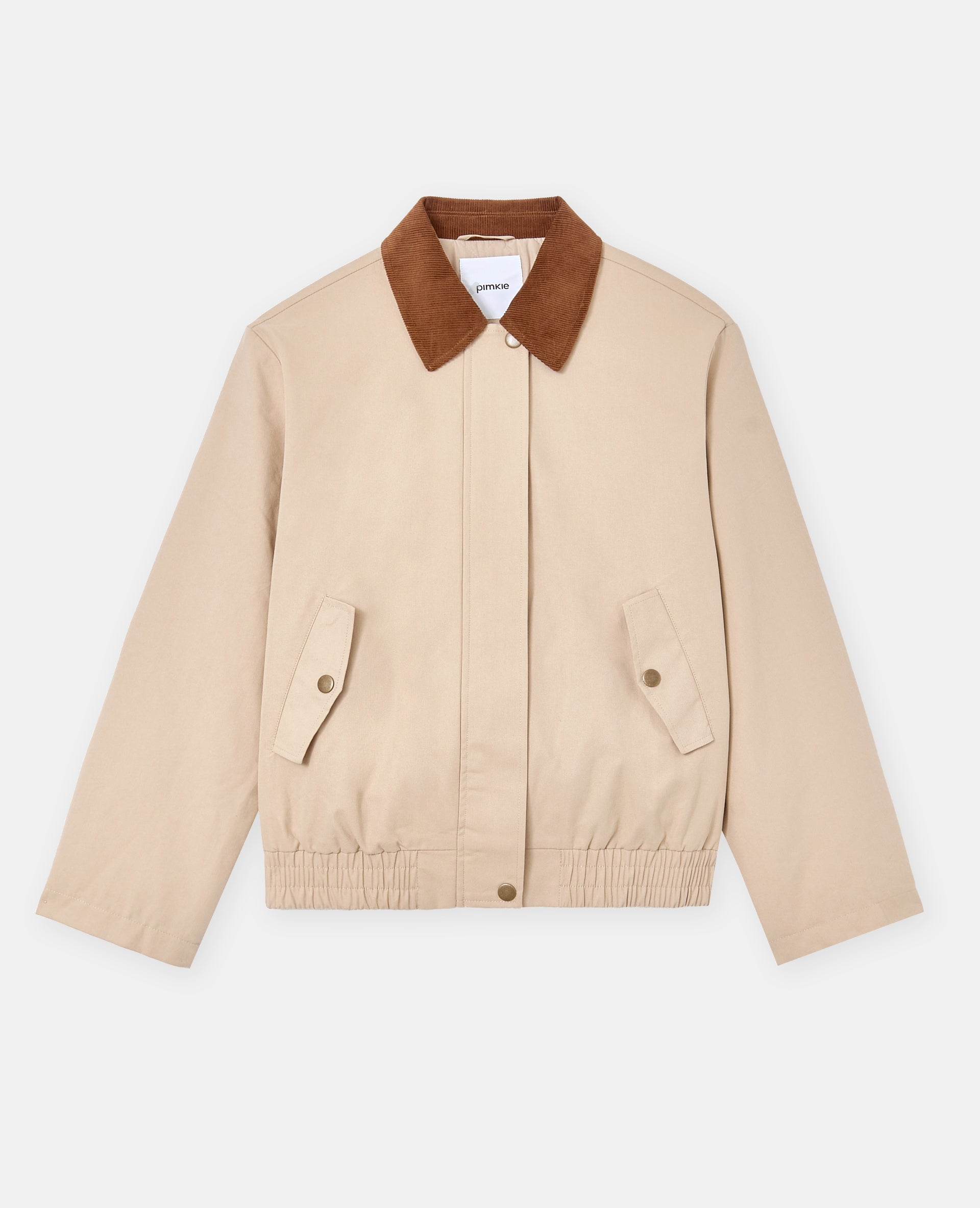 Manteau court en toile avec col velours