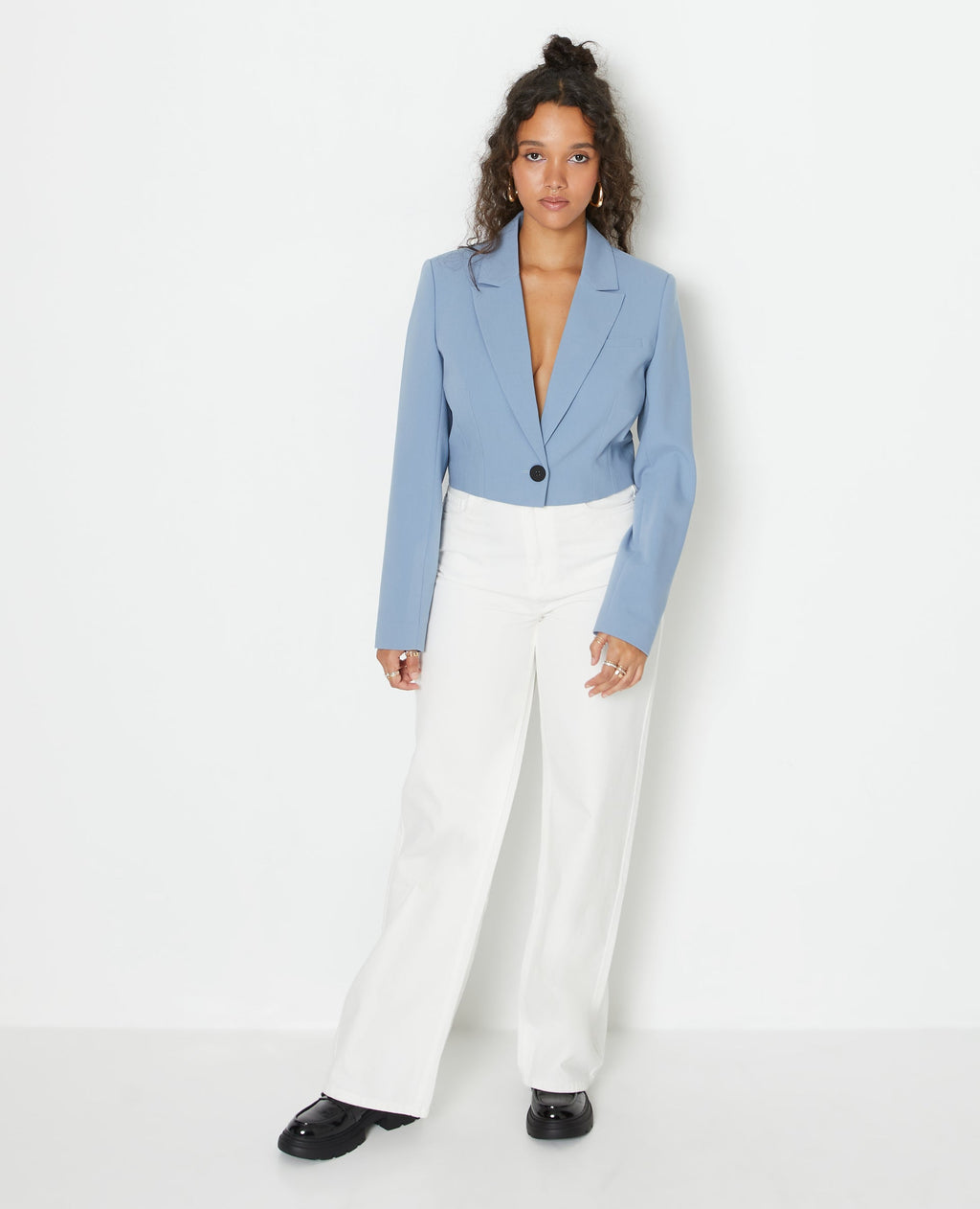 Veste blazer courte avec pinces