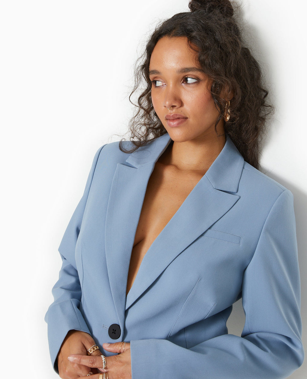 Veste blazer courte avec pinces