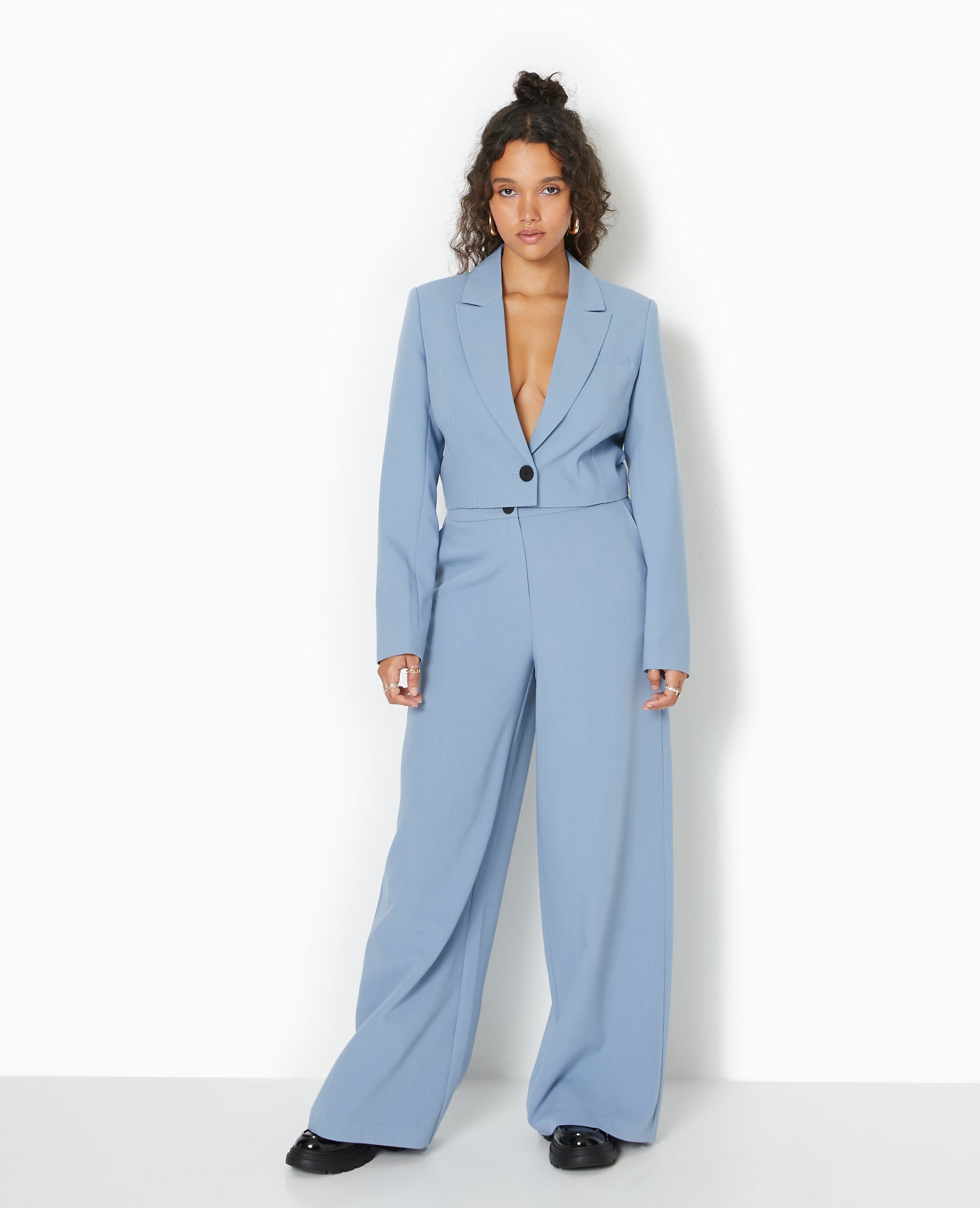 Veste blazer courte avec pinces
