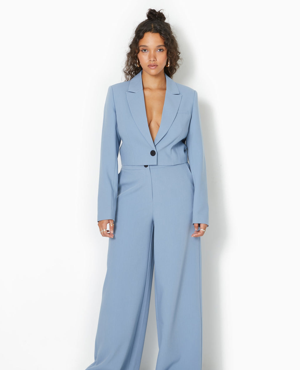 Veste blazer courte avec pinces