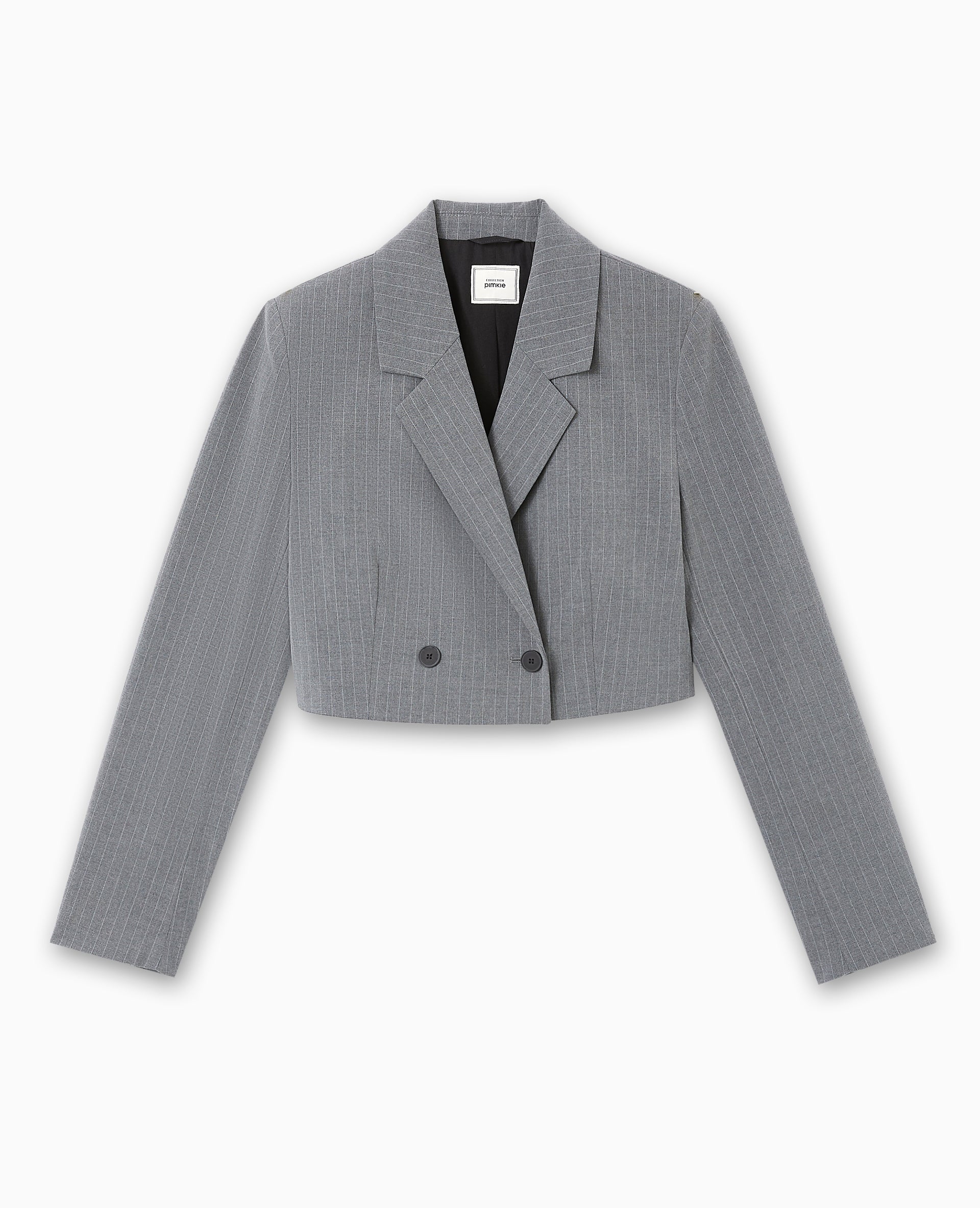 Veste blazer cropped rayures banquier