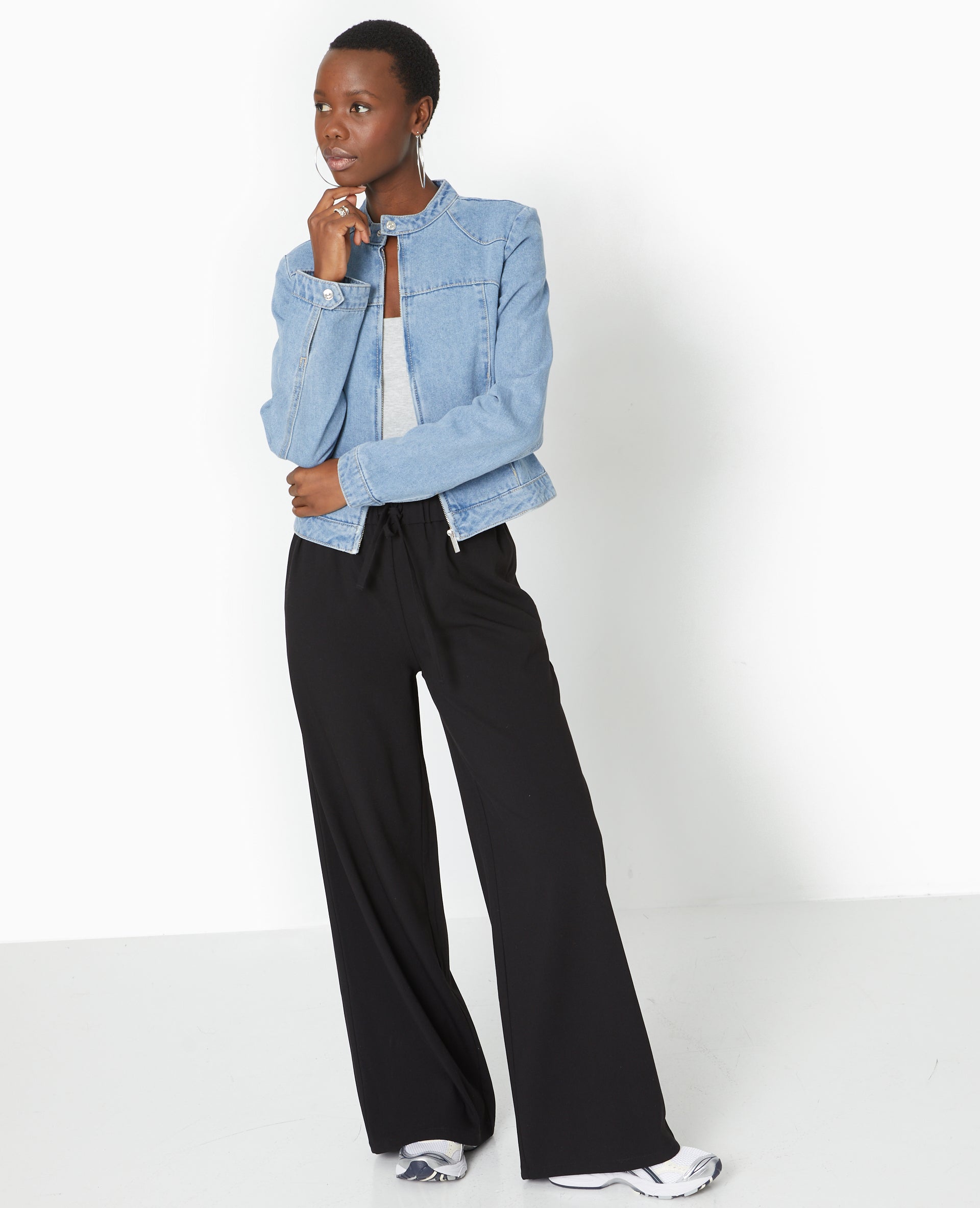 Veste en jean esprit biker