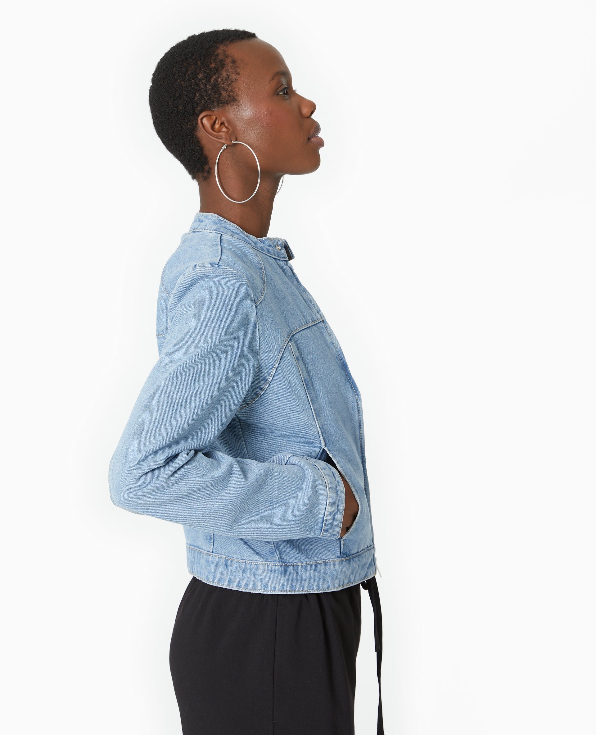 Veste en jean esprit biker