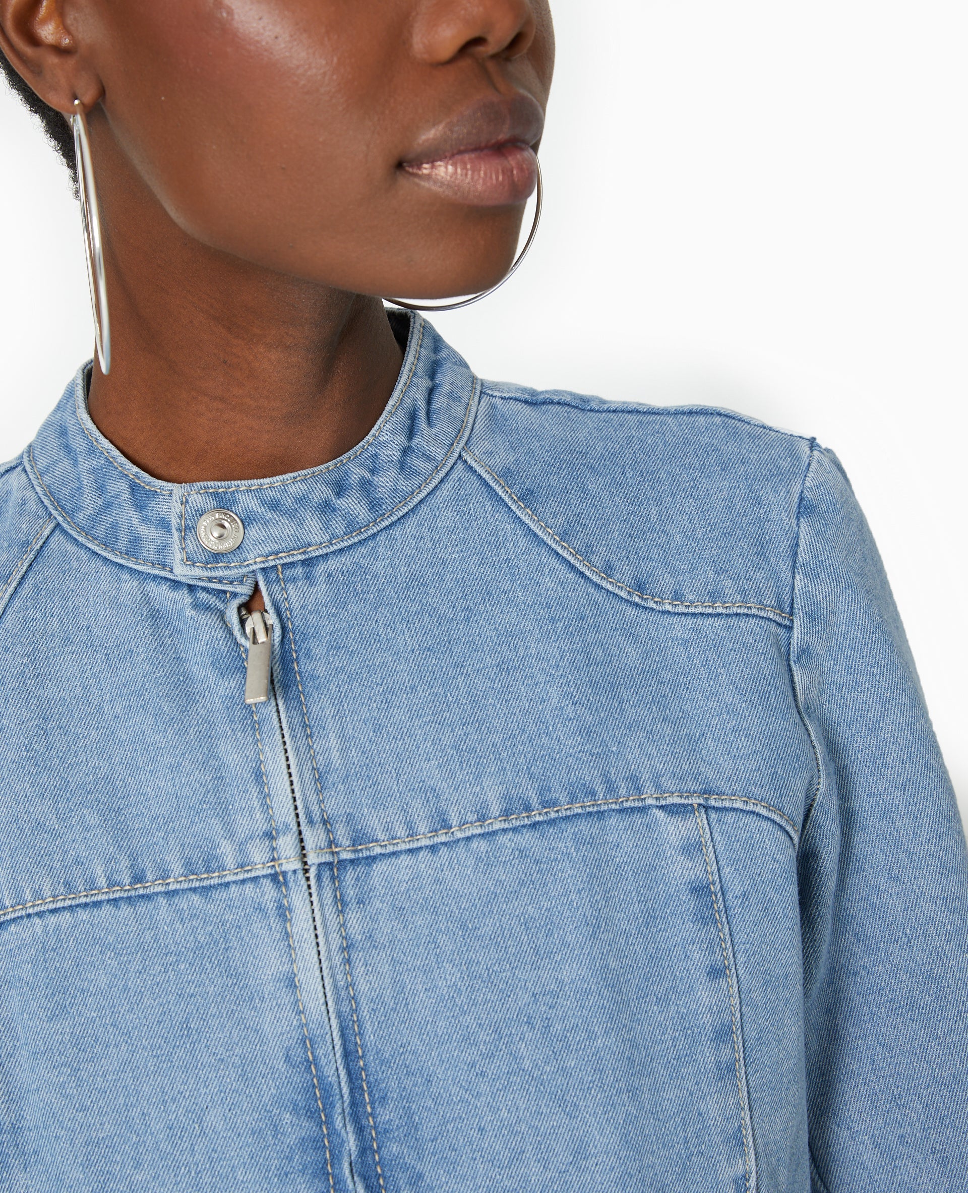 Veste en jean esprit biker