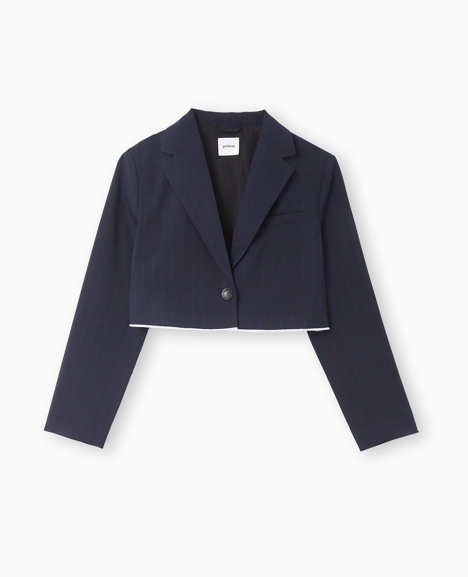 Veste blazer cropped motif rayures