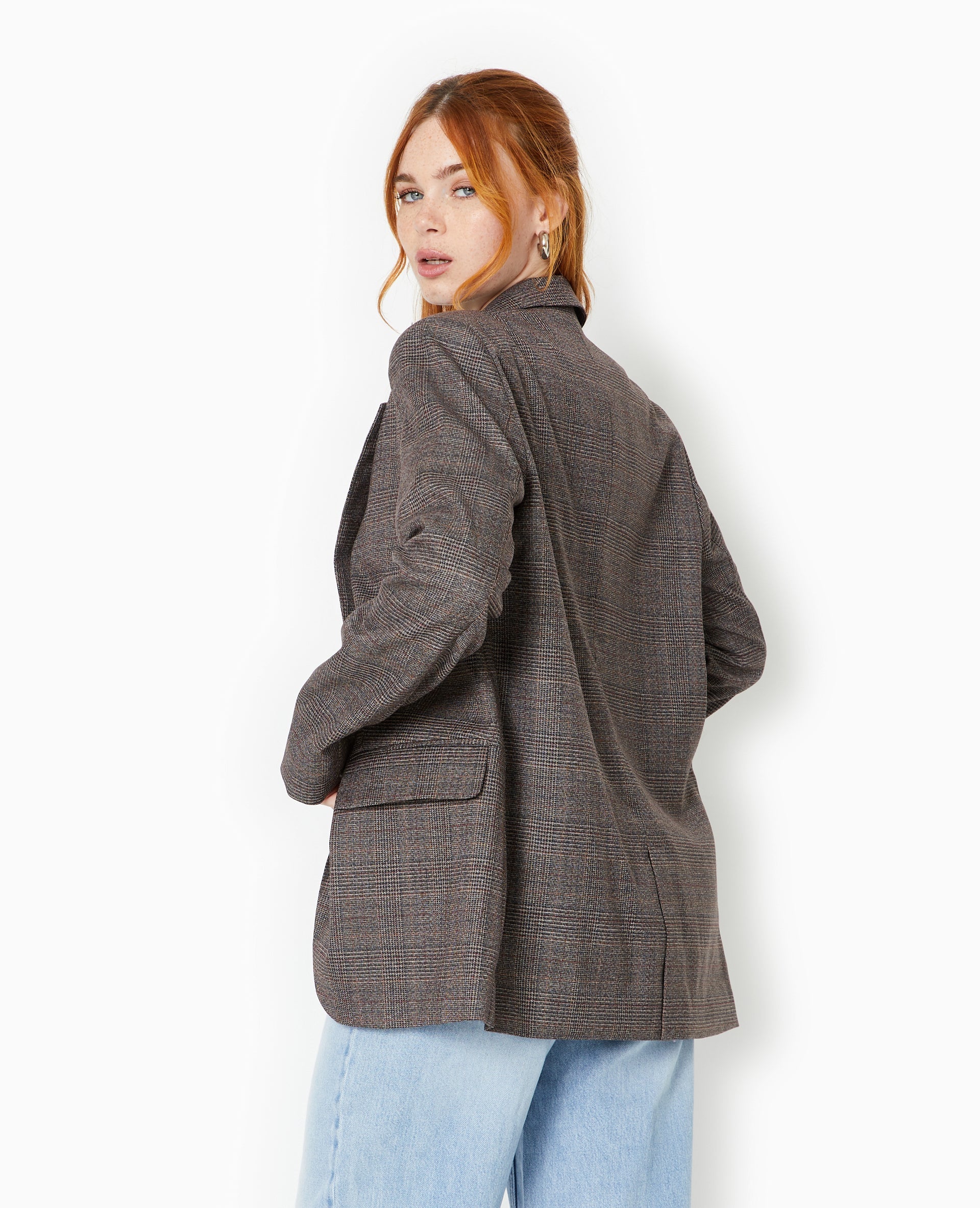 Veste blazer motif carreaux